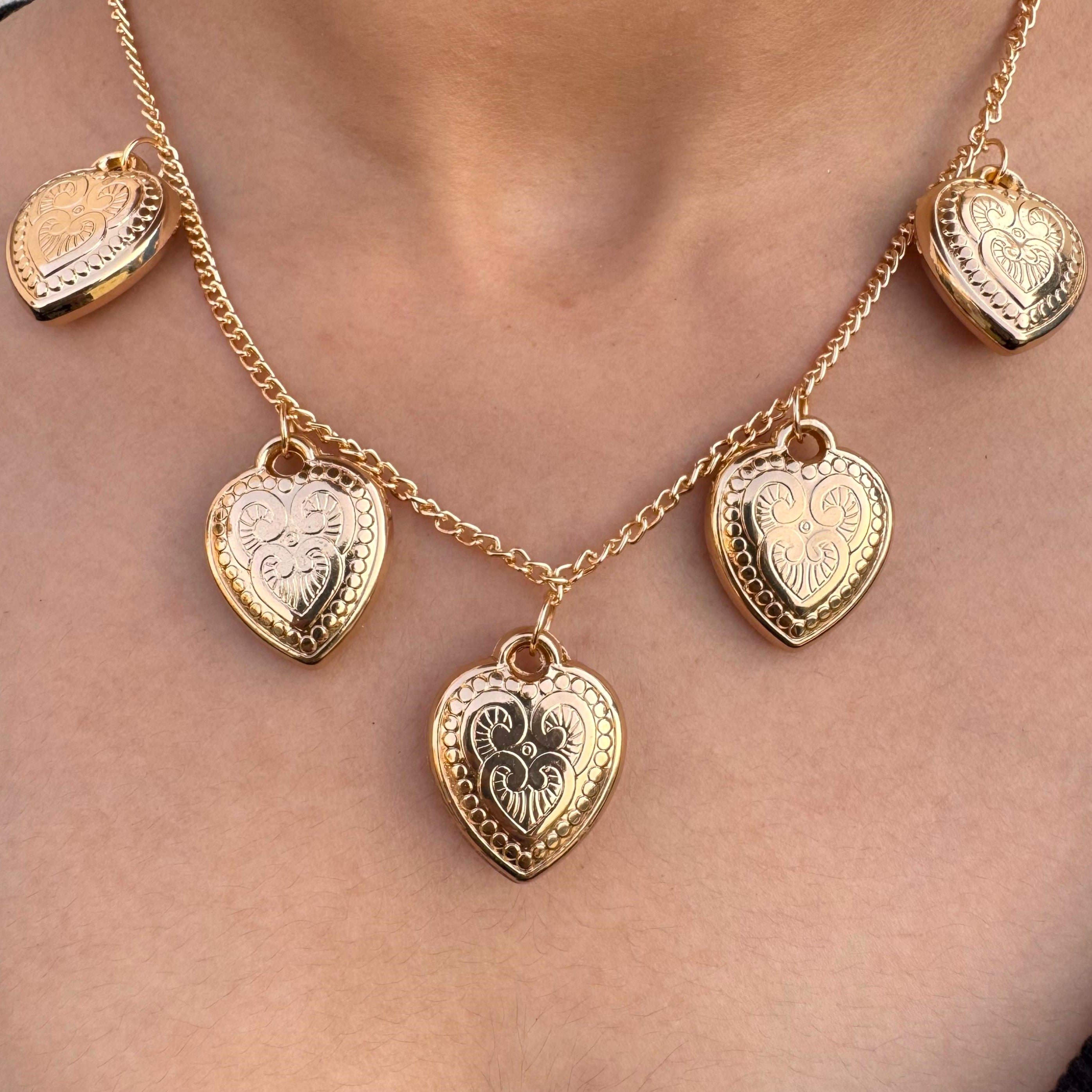 TFC HeartFull Charm Gold Plated Necklace