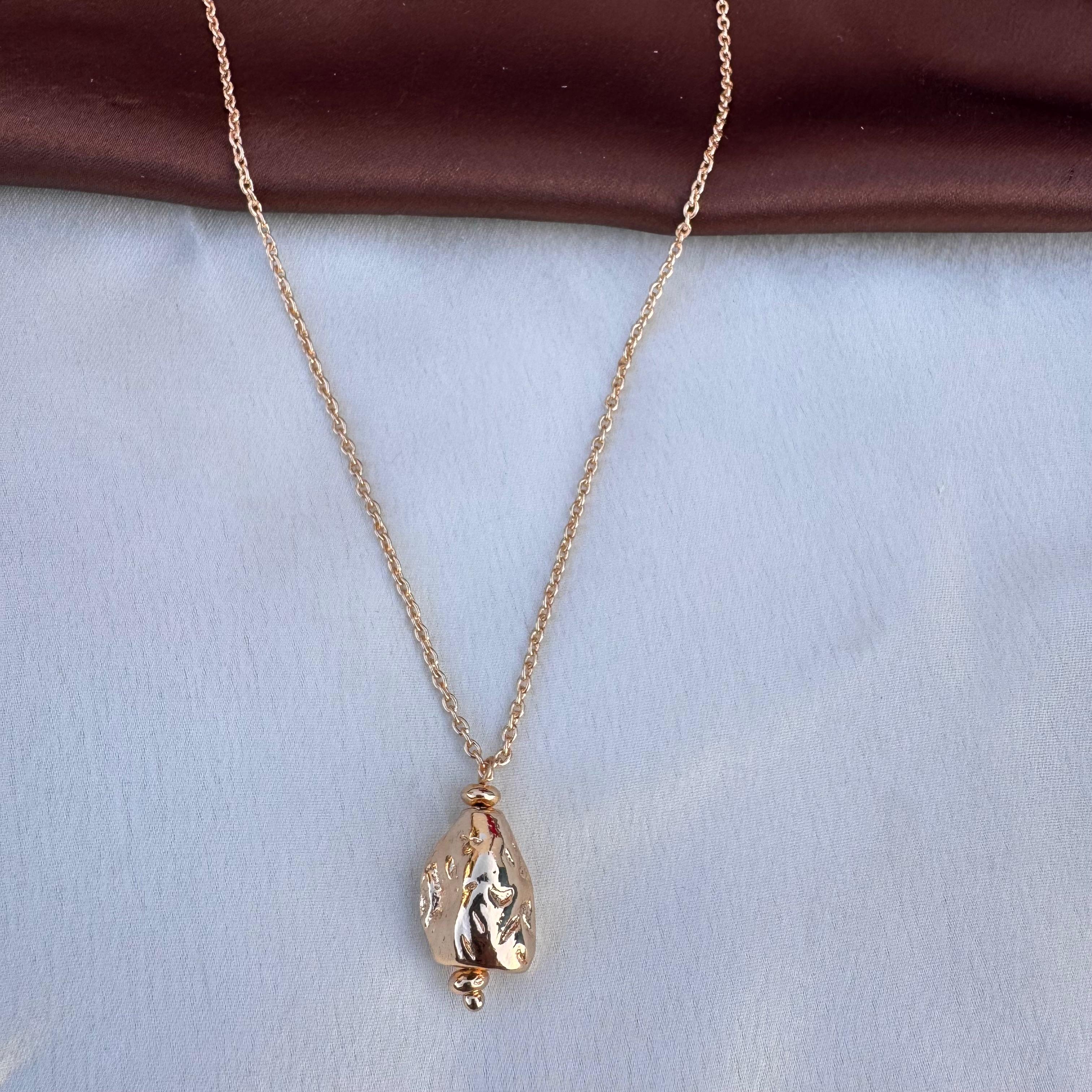 TFC Rock Gold Plated Pendant Necklace