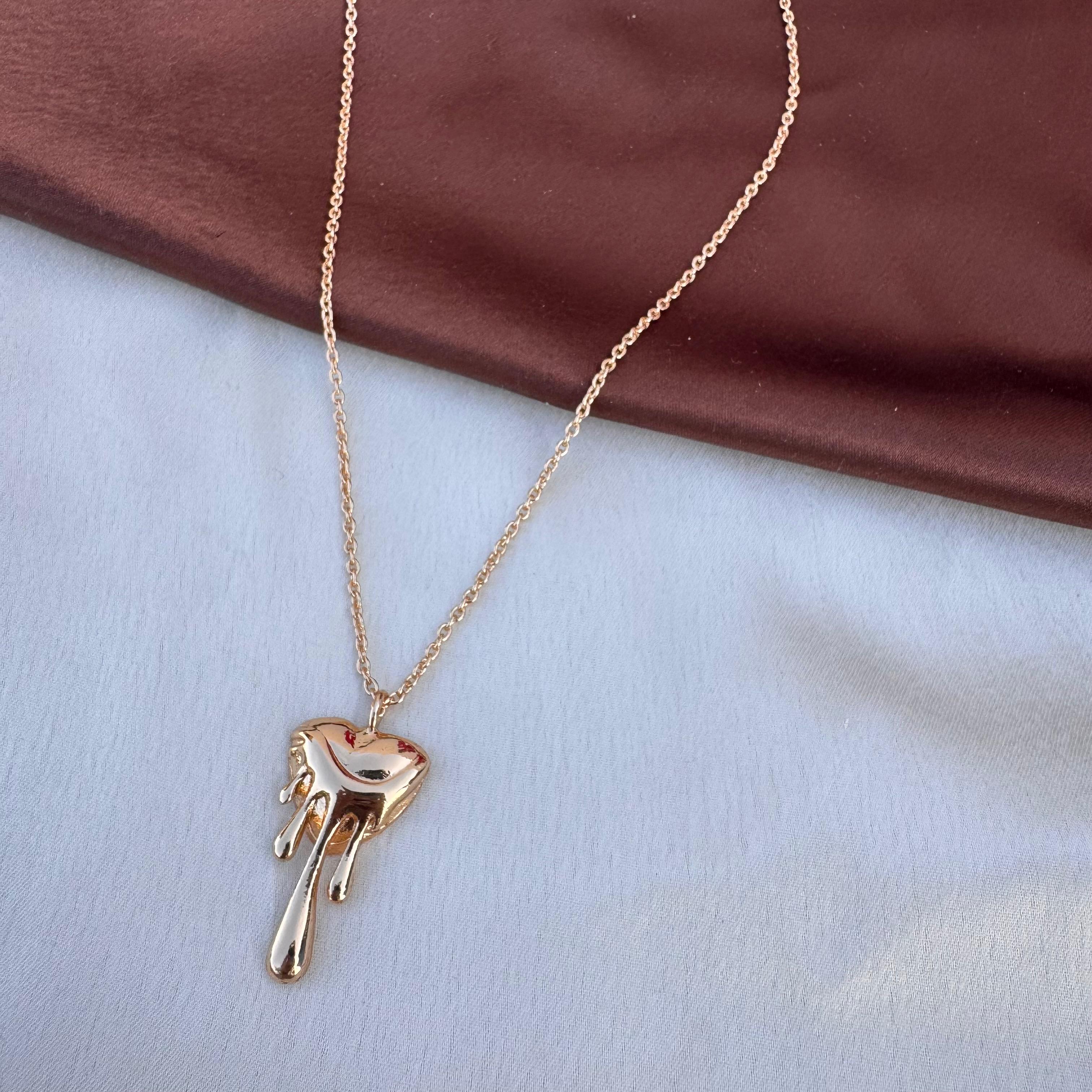 TFC Melting Heart Gold Plated Pendant Necklace