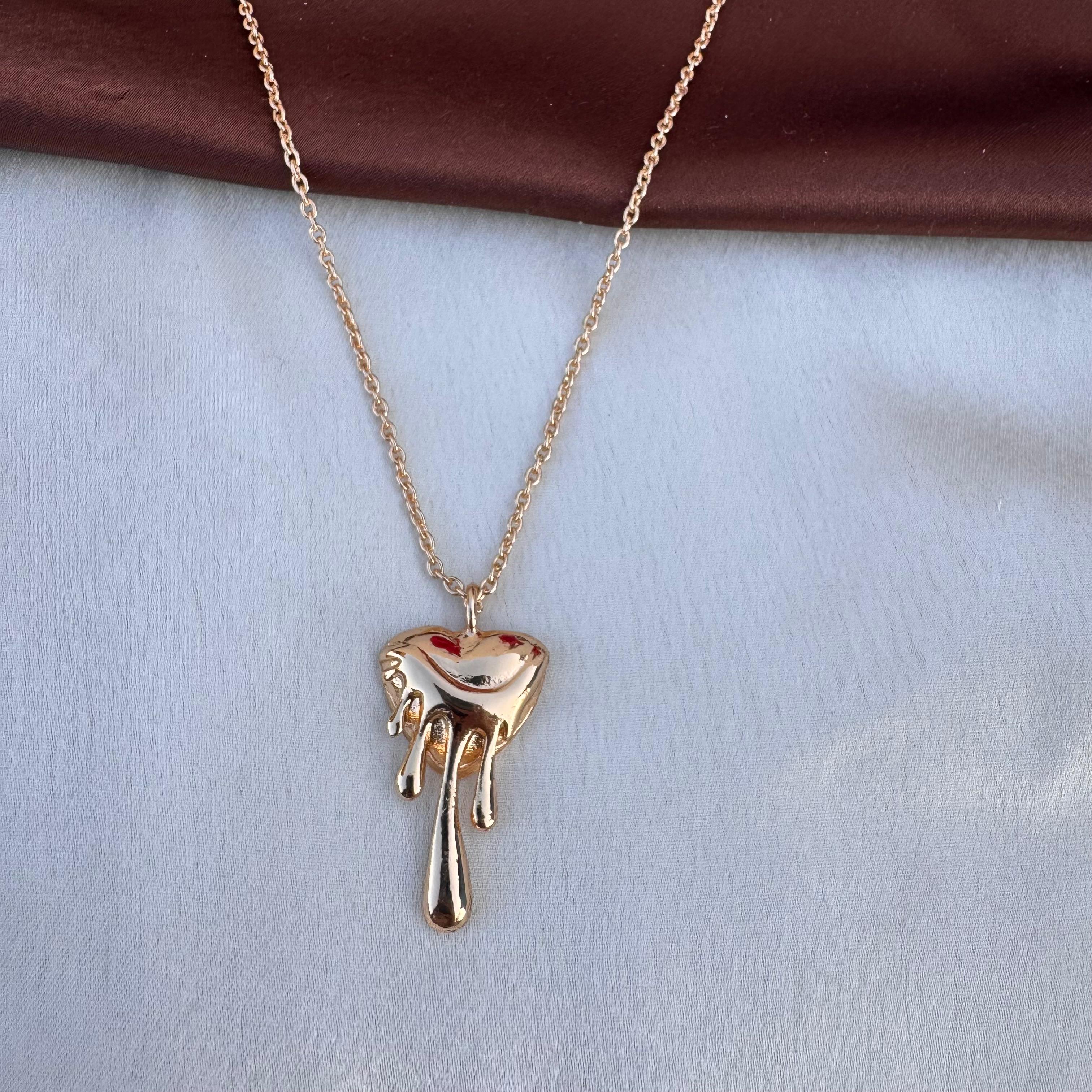 TFC Melting Heart Gold Plated Pendant Necklace