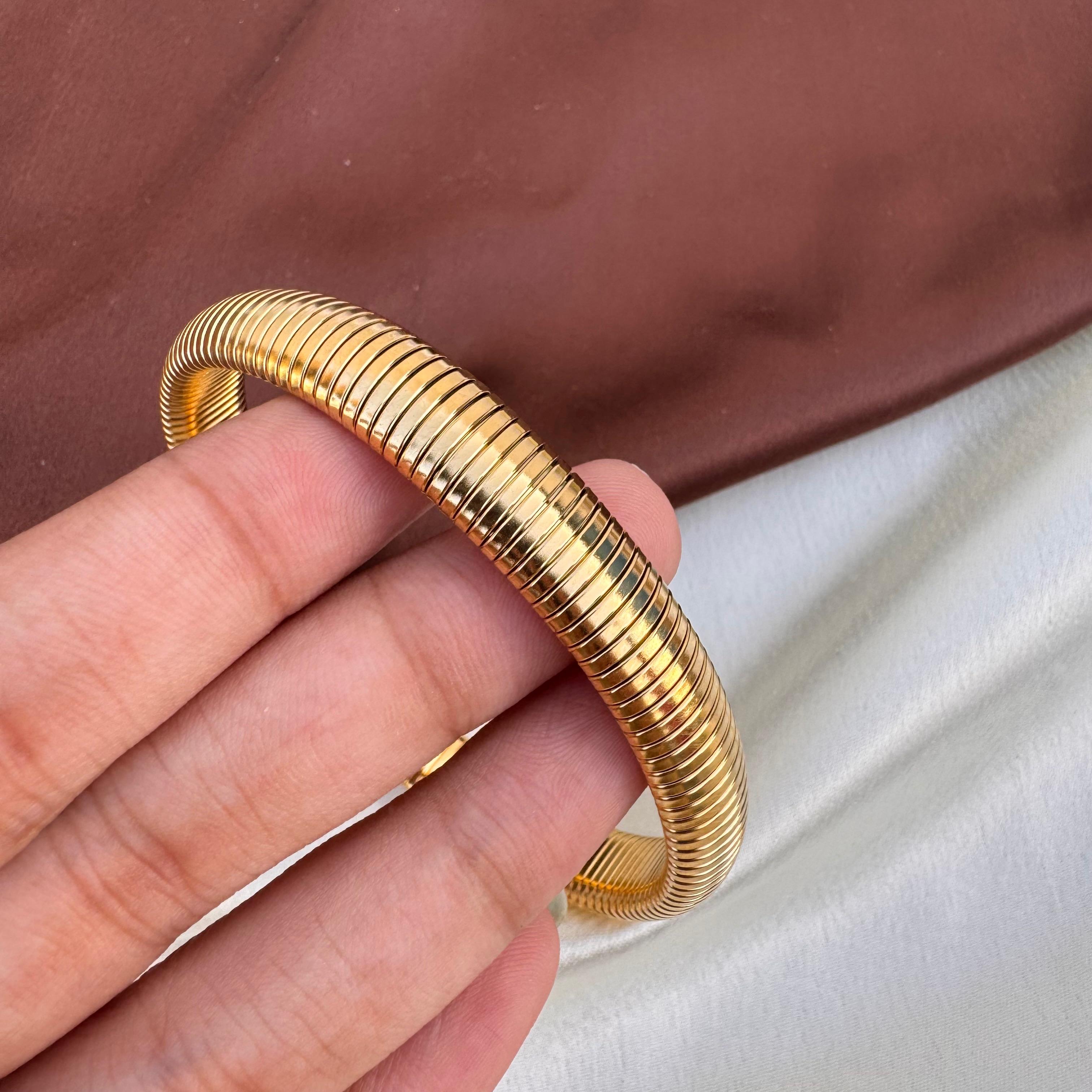 TFC Size 2.6 Love Brace Gold Plated Bangle Bracelet