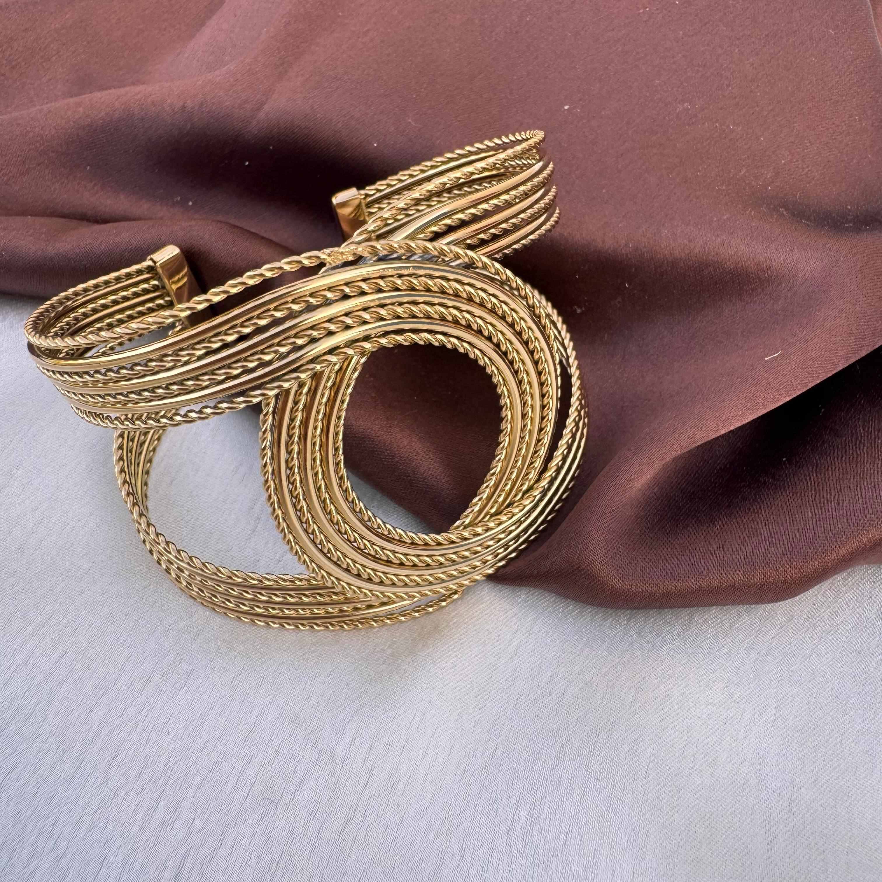 TFC Fierce Loop Gold Plated Cuff Bracelet
