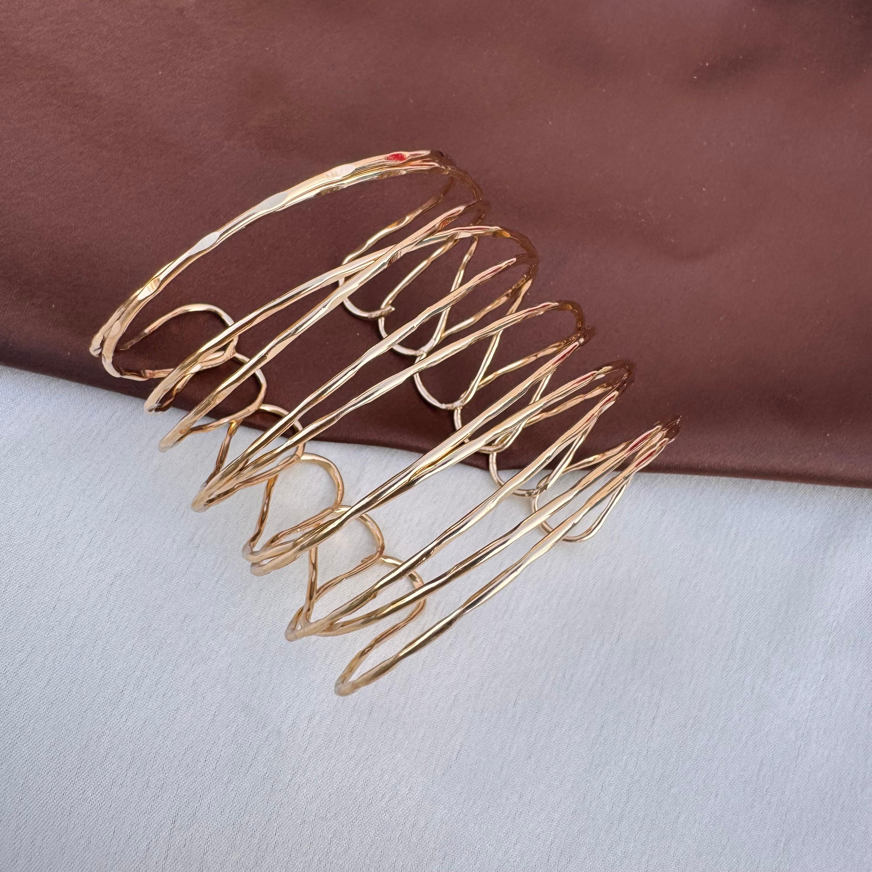 TFC Delicate Stream Gold Plated Cuff Bracelet