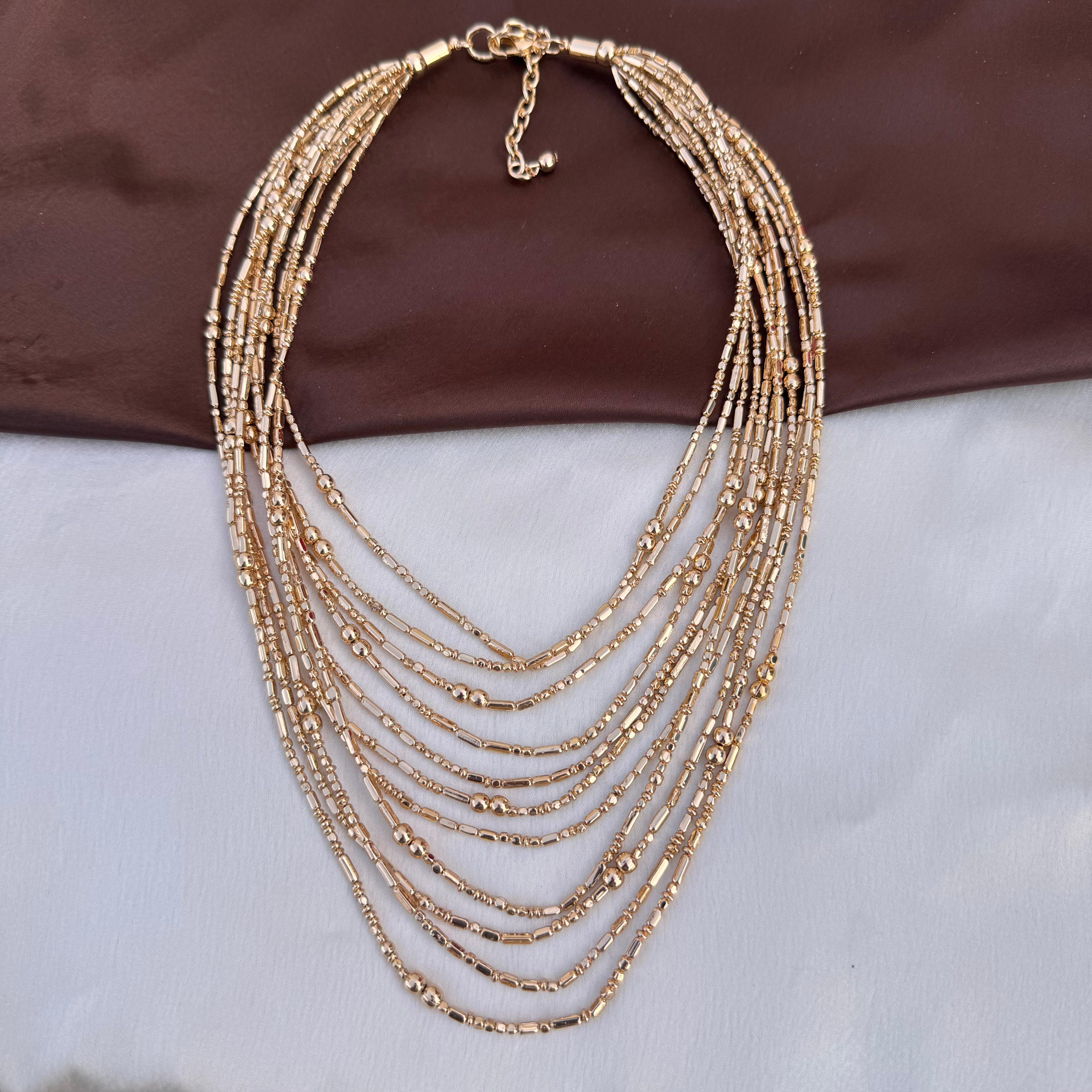 TFC Sparkling Squad Gold Plated Layered Necklace