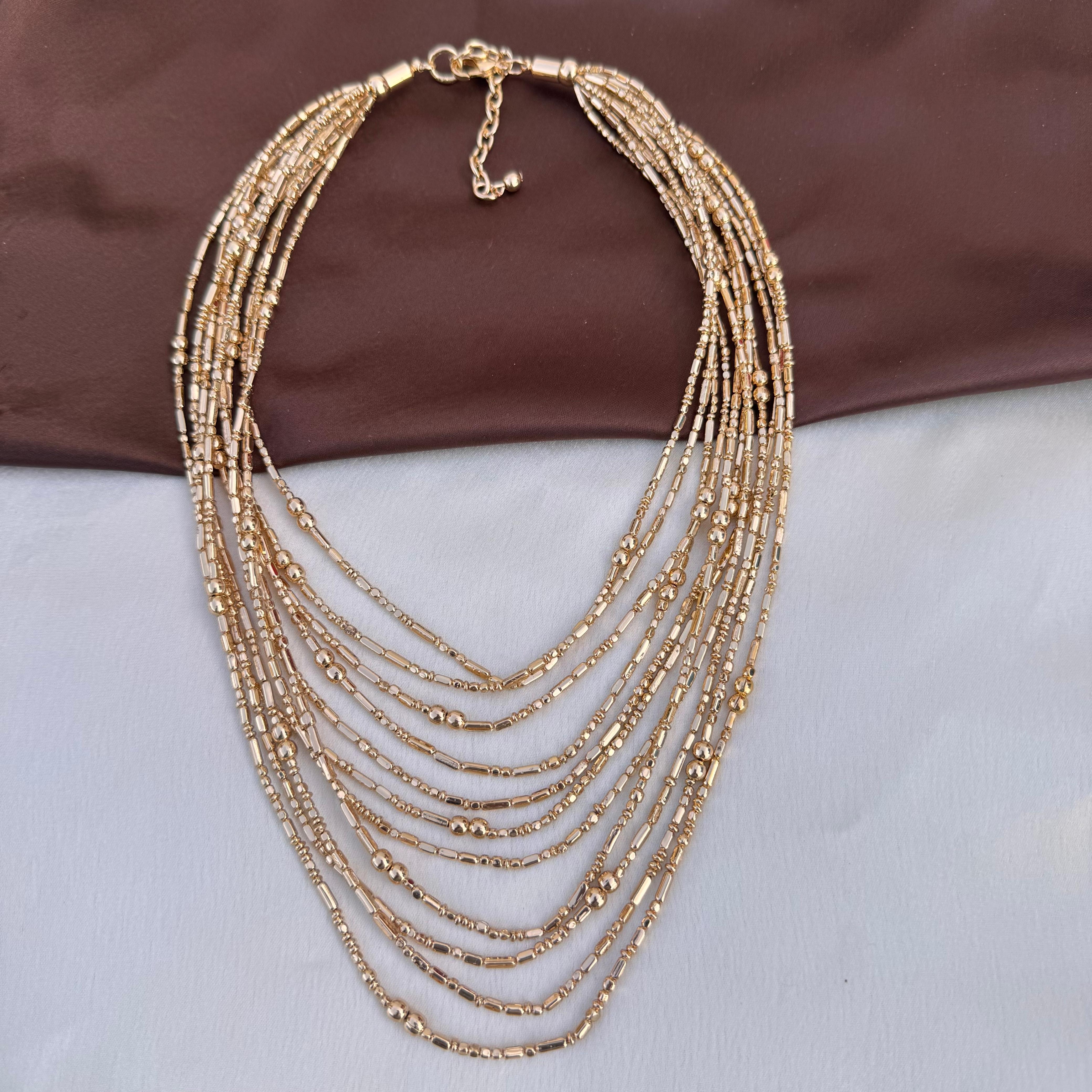 TFC Sparkling Squad Gold Plated Layered Necklace