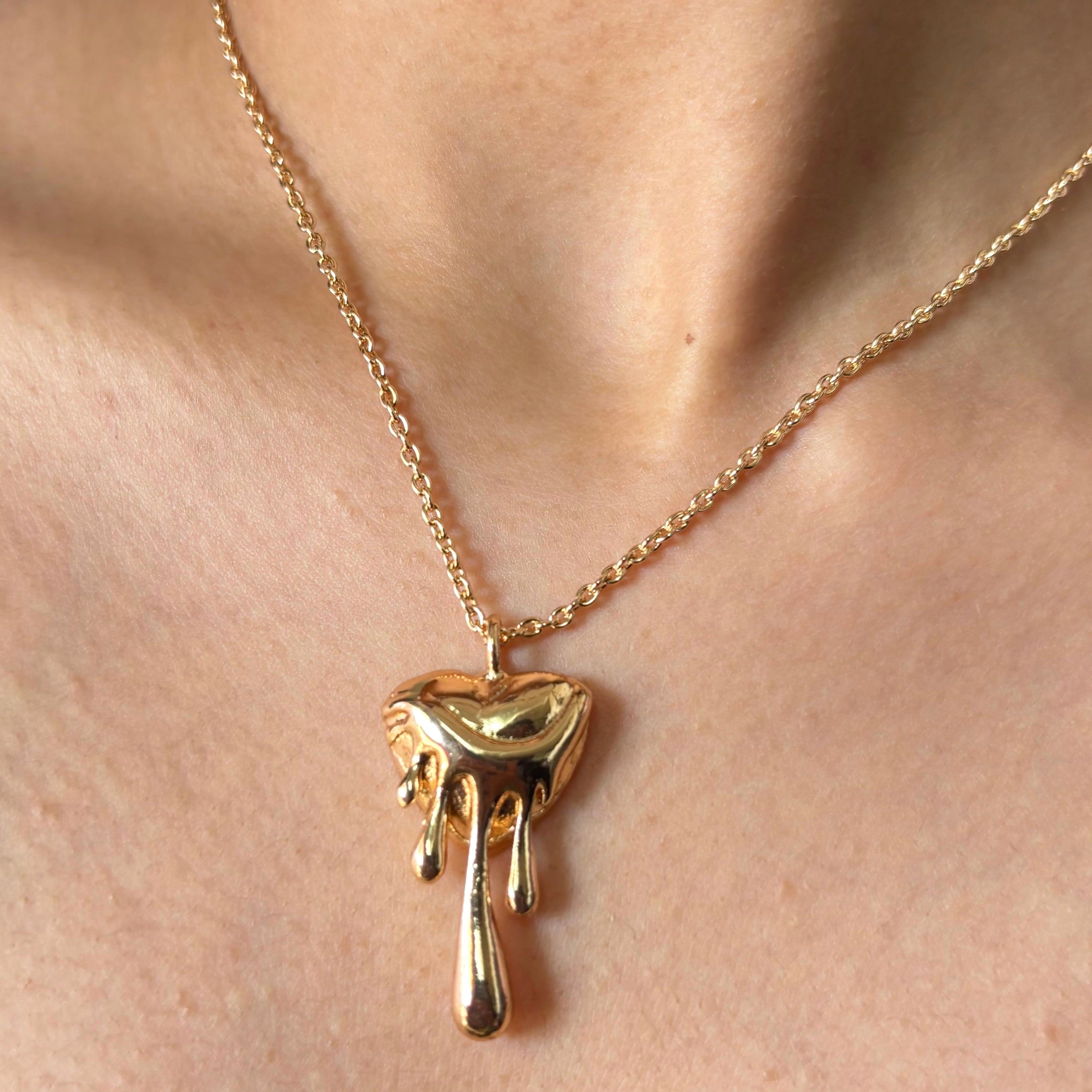 TFC Melting Heart Gold Plated Pendant Necklace