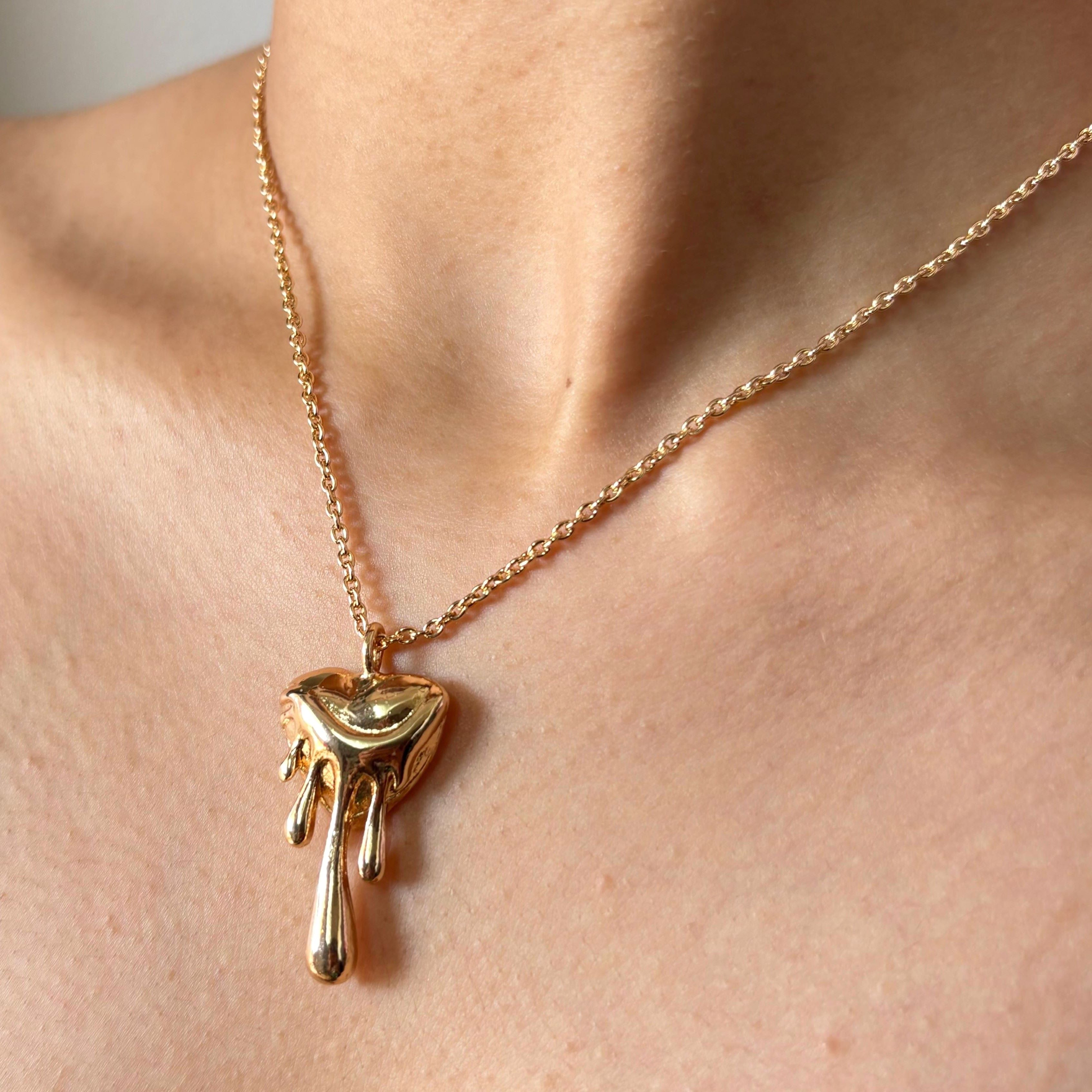 TFC Melting Heart Gold Plated Pendant Necklace