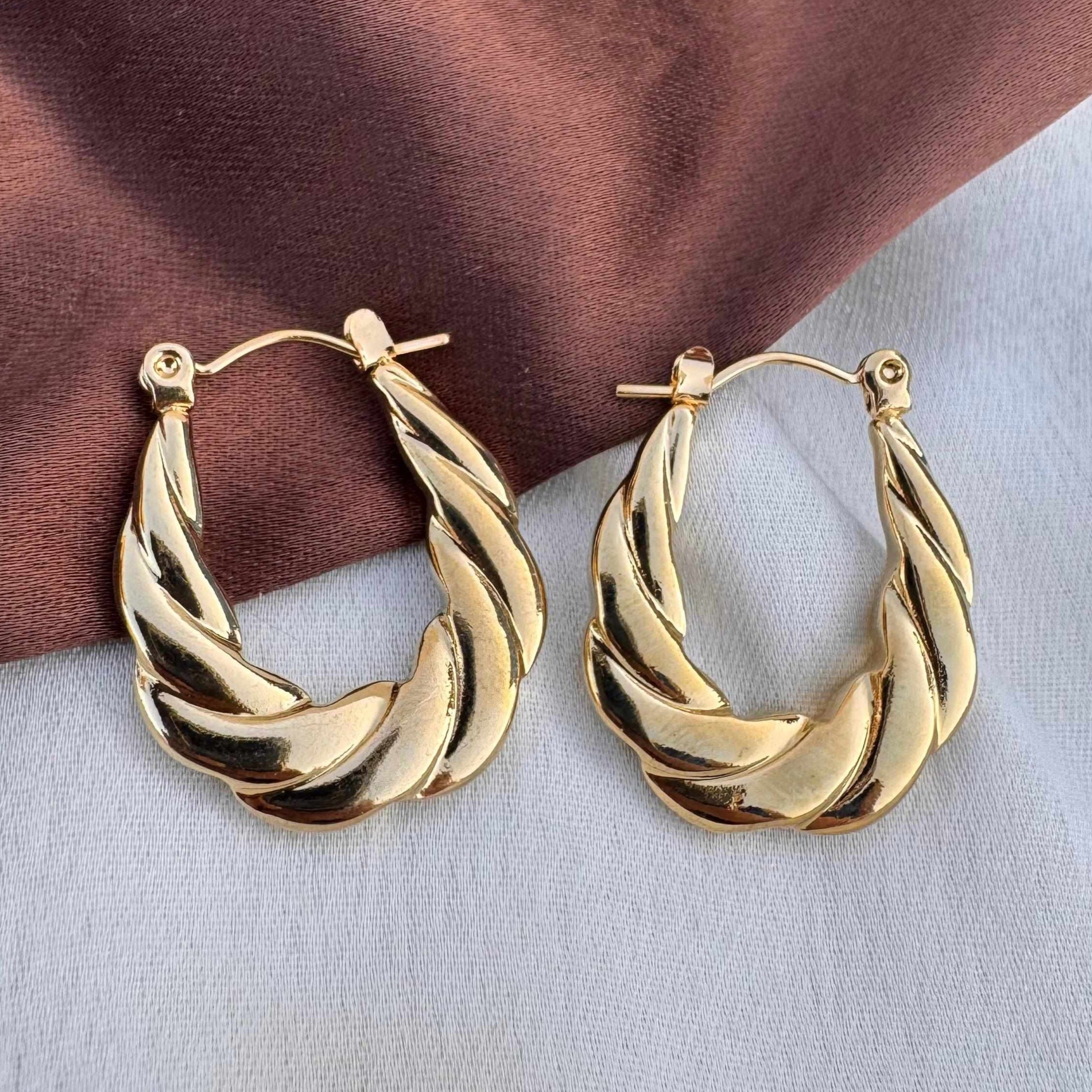 TFC Love Twist Gold Plated Huggies