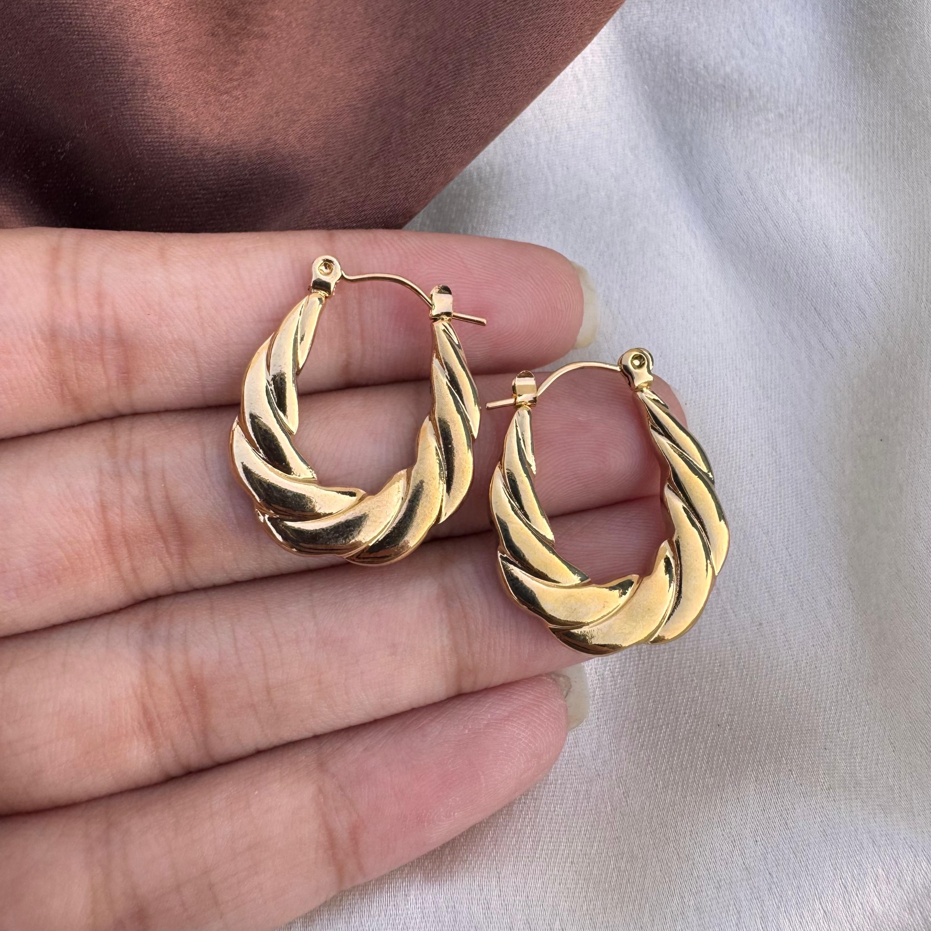 TFC Love Twist Gold Plated Huggies