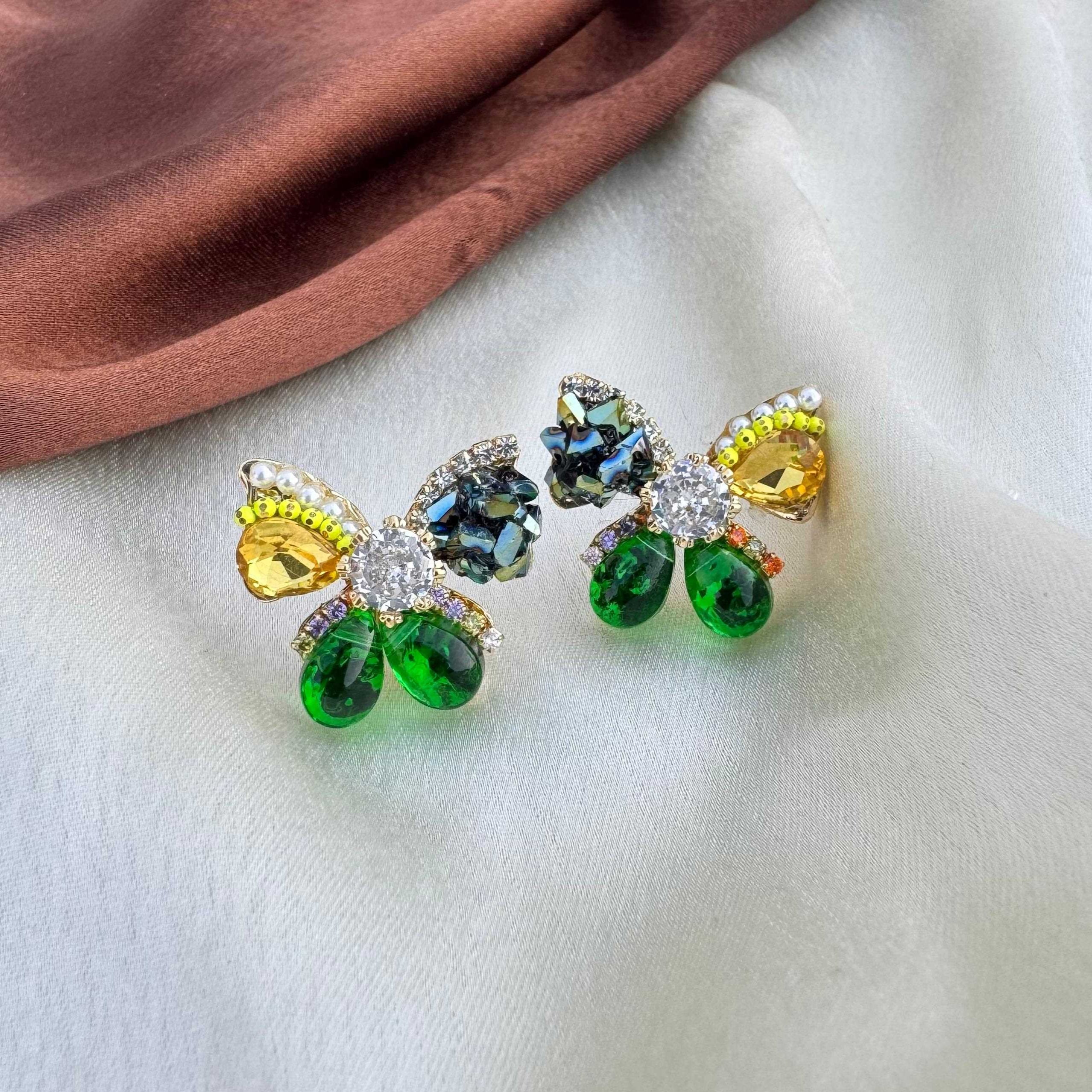 TFC Gem Winged Stud Earrings