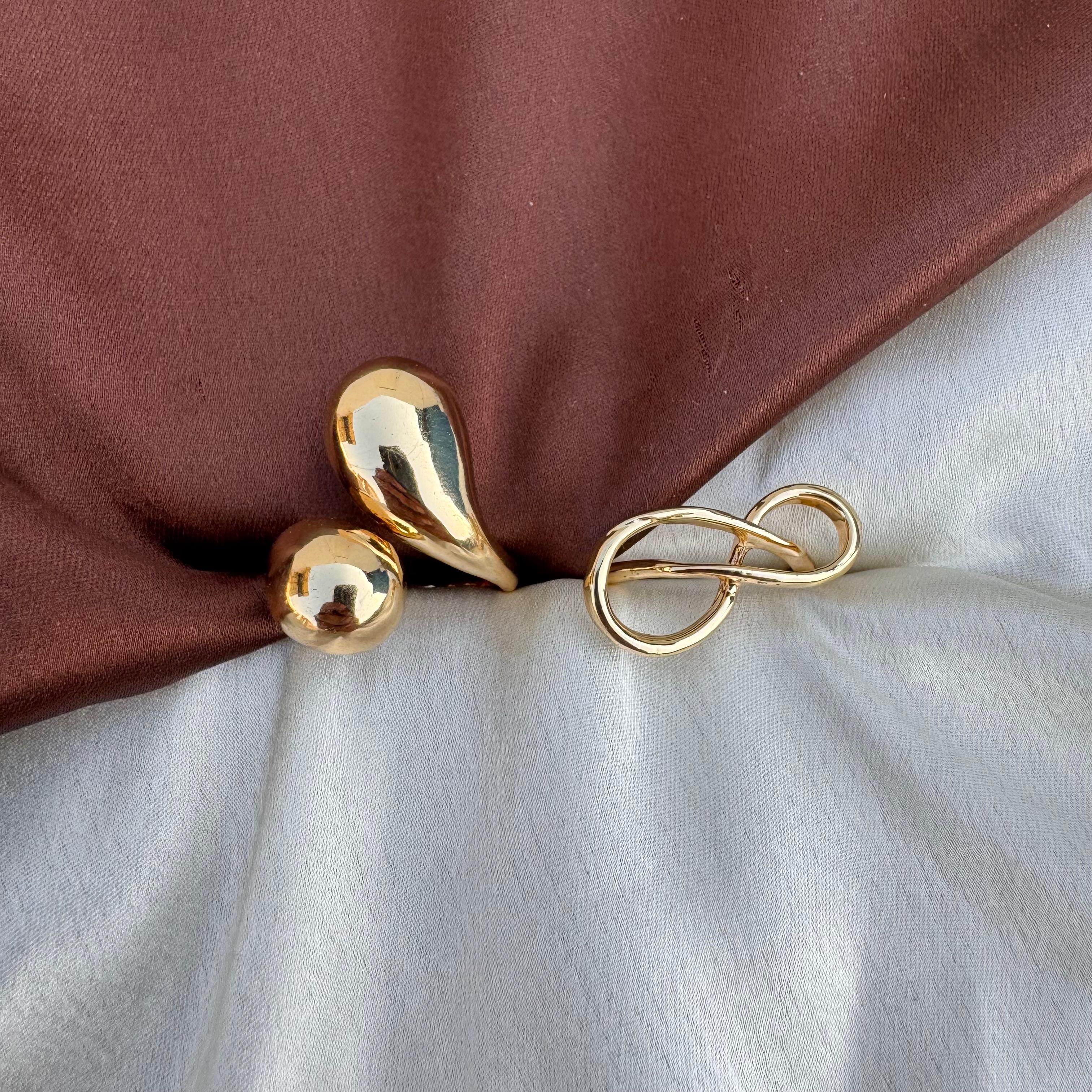 TFC Infinity Drop Gold Plated Multi Ring Combo Set (Big size )