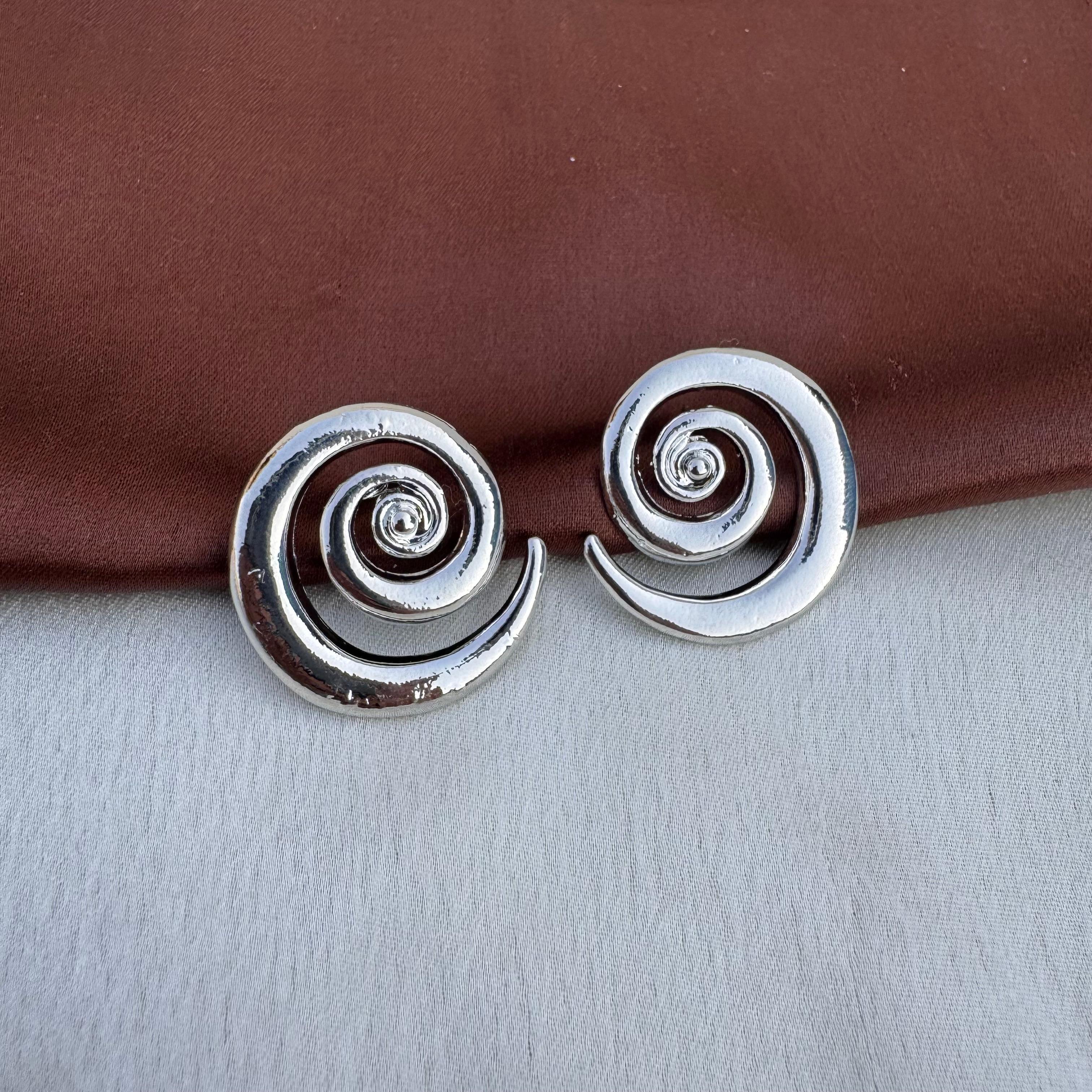 TFC Snail Swirl Silver Plated Stud Earrings
