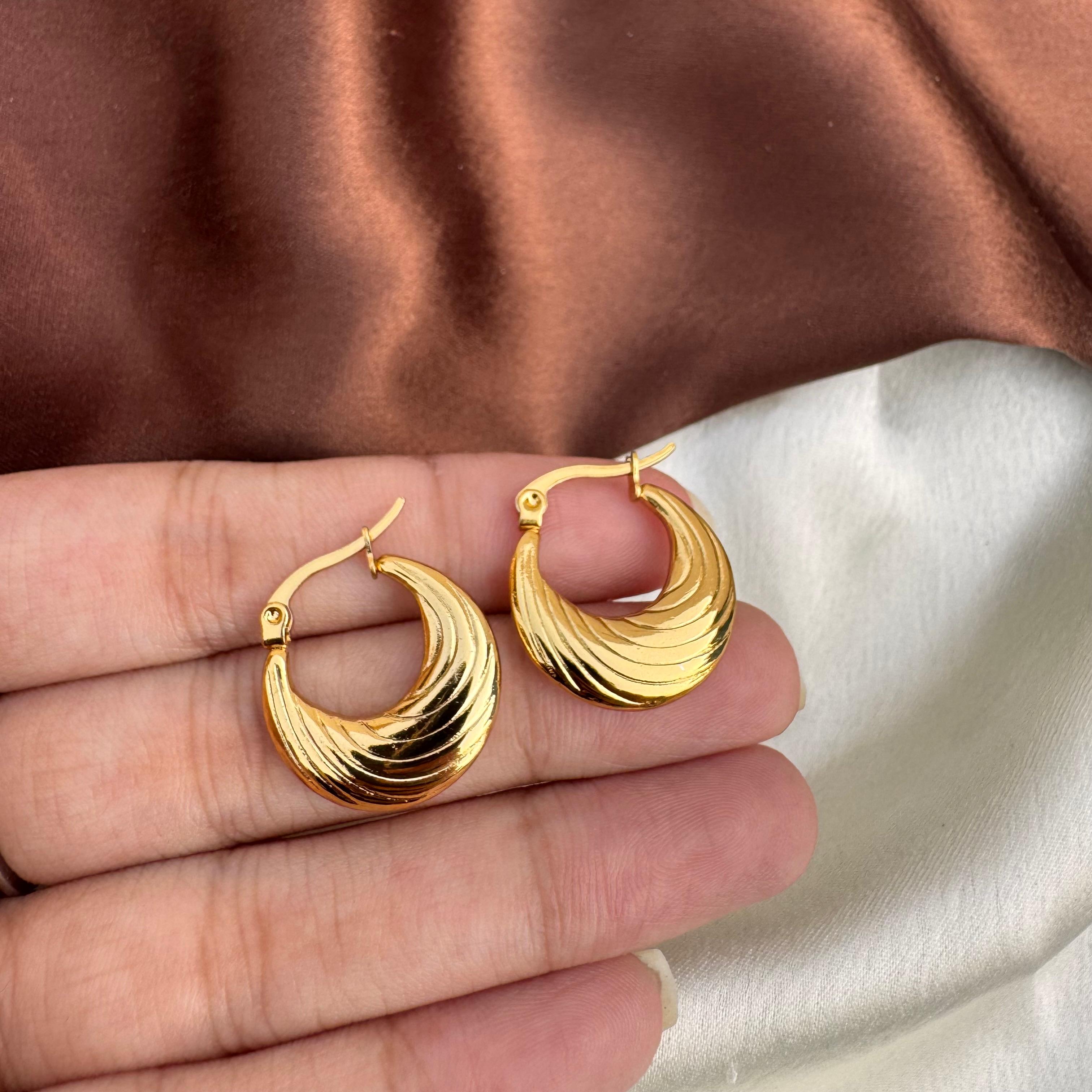 TFC Prettiest Gold Plated Hoop Earrings