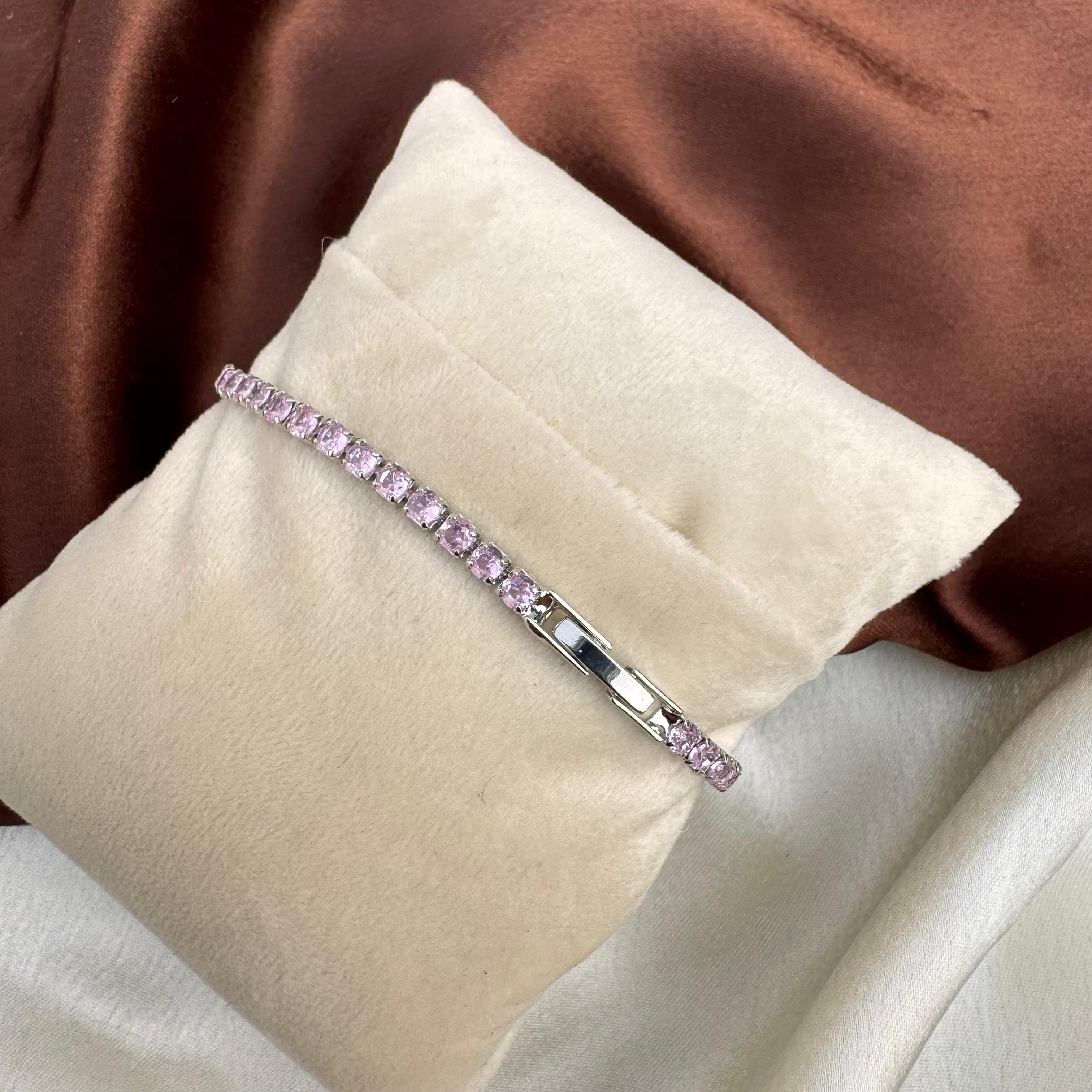 TFC Pink Blush Silver Plated Bracelet (Length 16 cm)