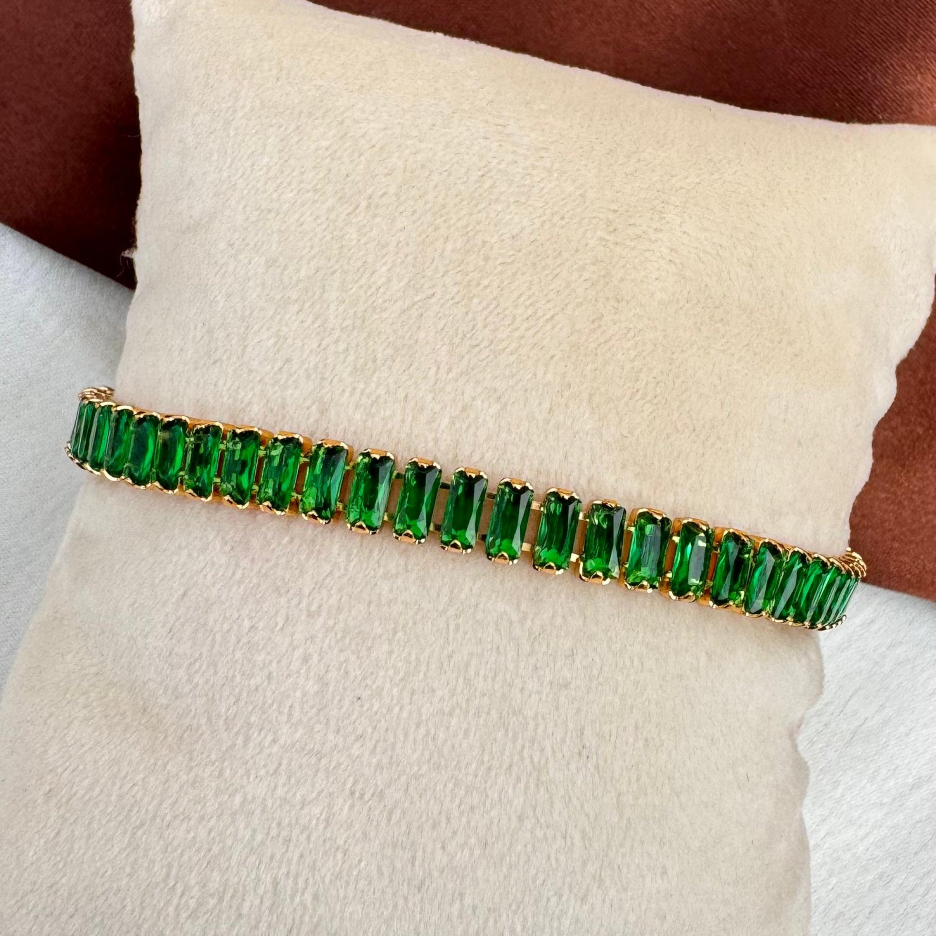 TFC Green Square Gold Plated Bracelet (Length 16 cm)