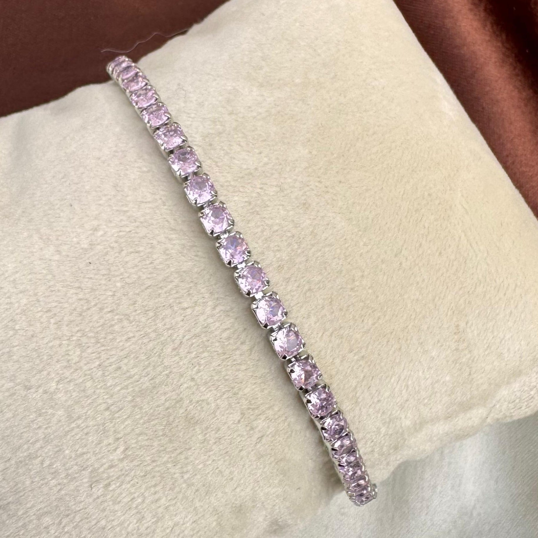 TFC Pink Blush Silver Plated Bracelet (Length 16 cm)