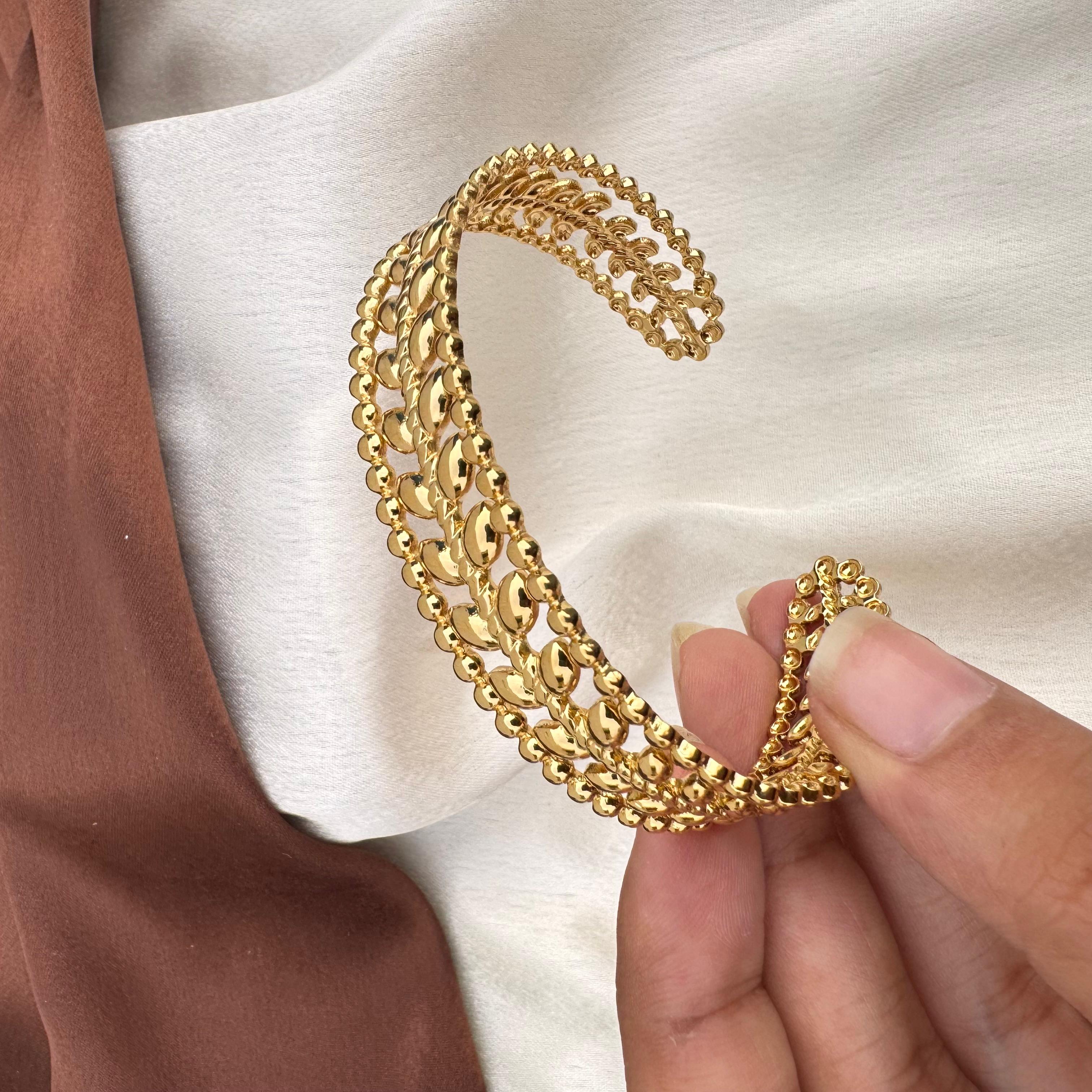 TFC Leaf Line Gold Plated Cuff Bracelet