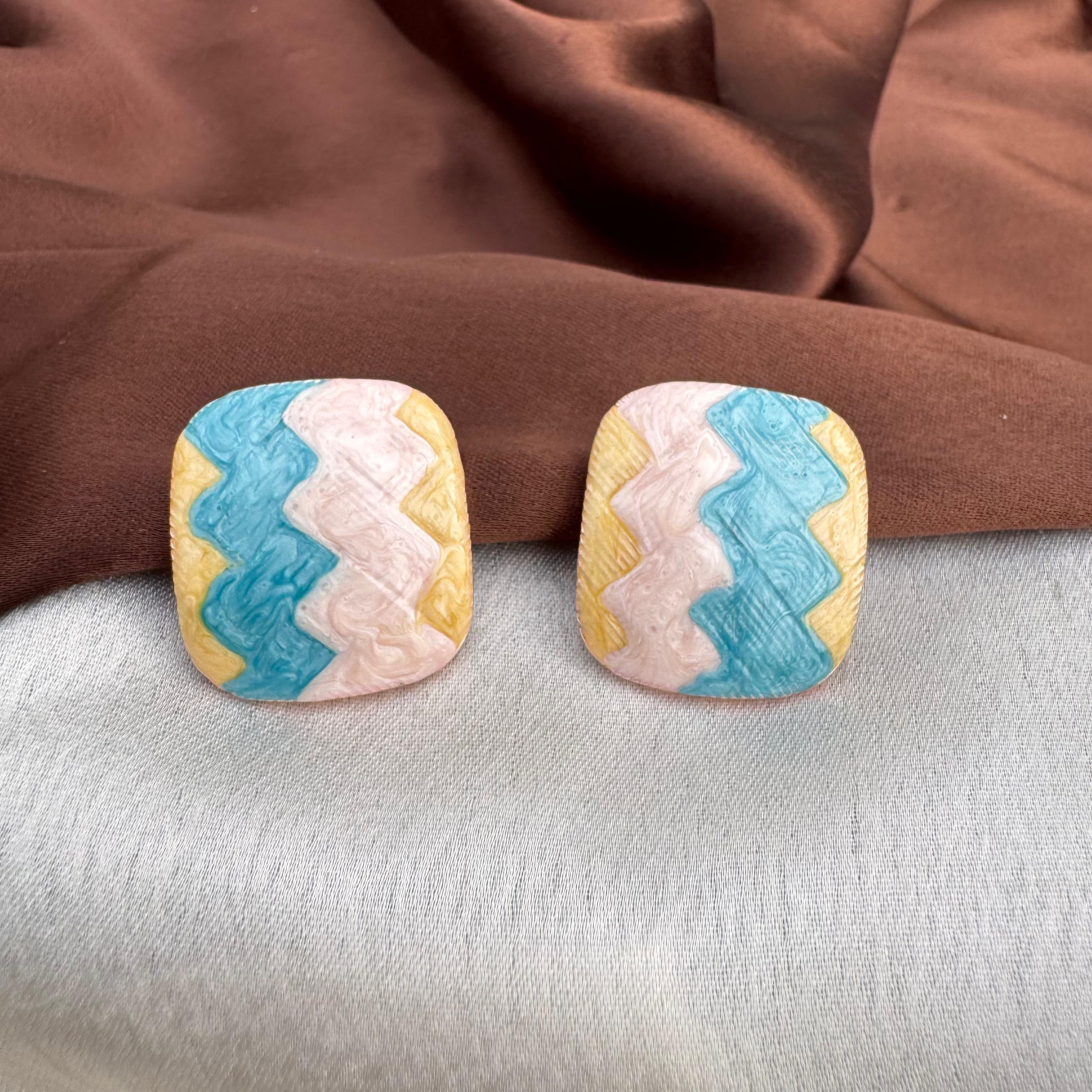 TFC Colour Carnival Gold Plated Stud Earrings