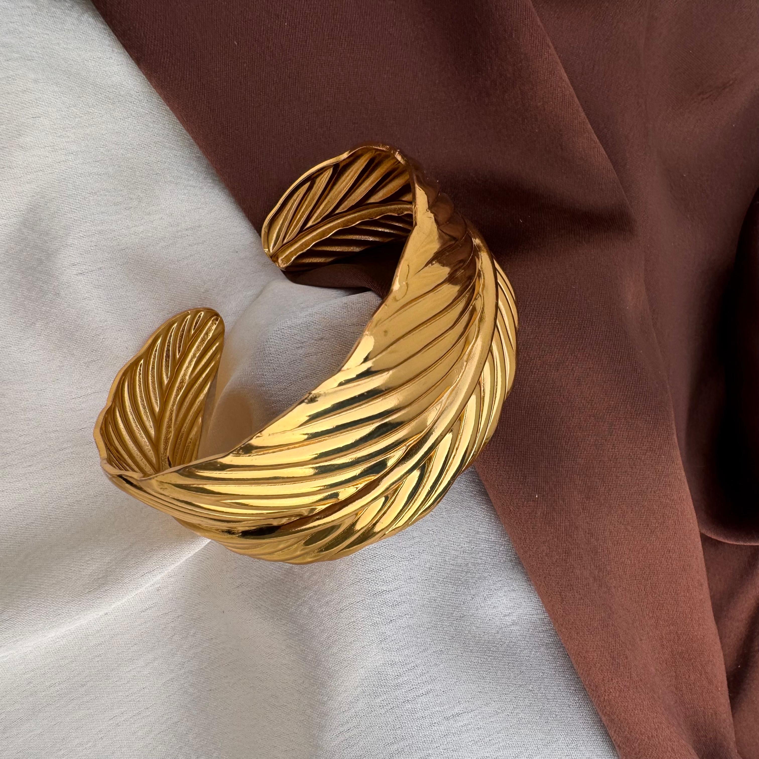 TFC Nature's Touch Gold Plated Cuff Bracelet