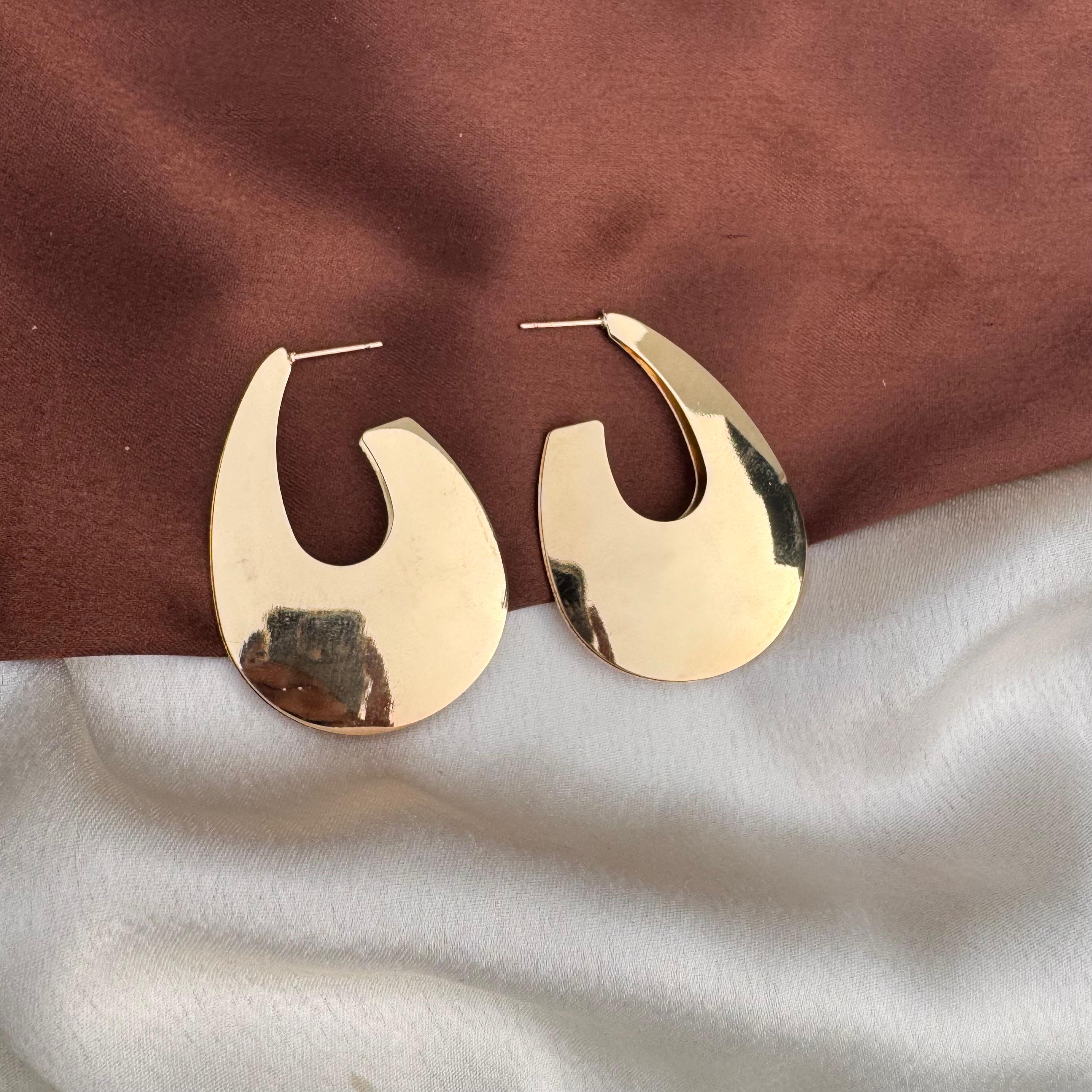 TFC Dual Tone Gold Plated Hoop Earrings