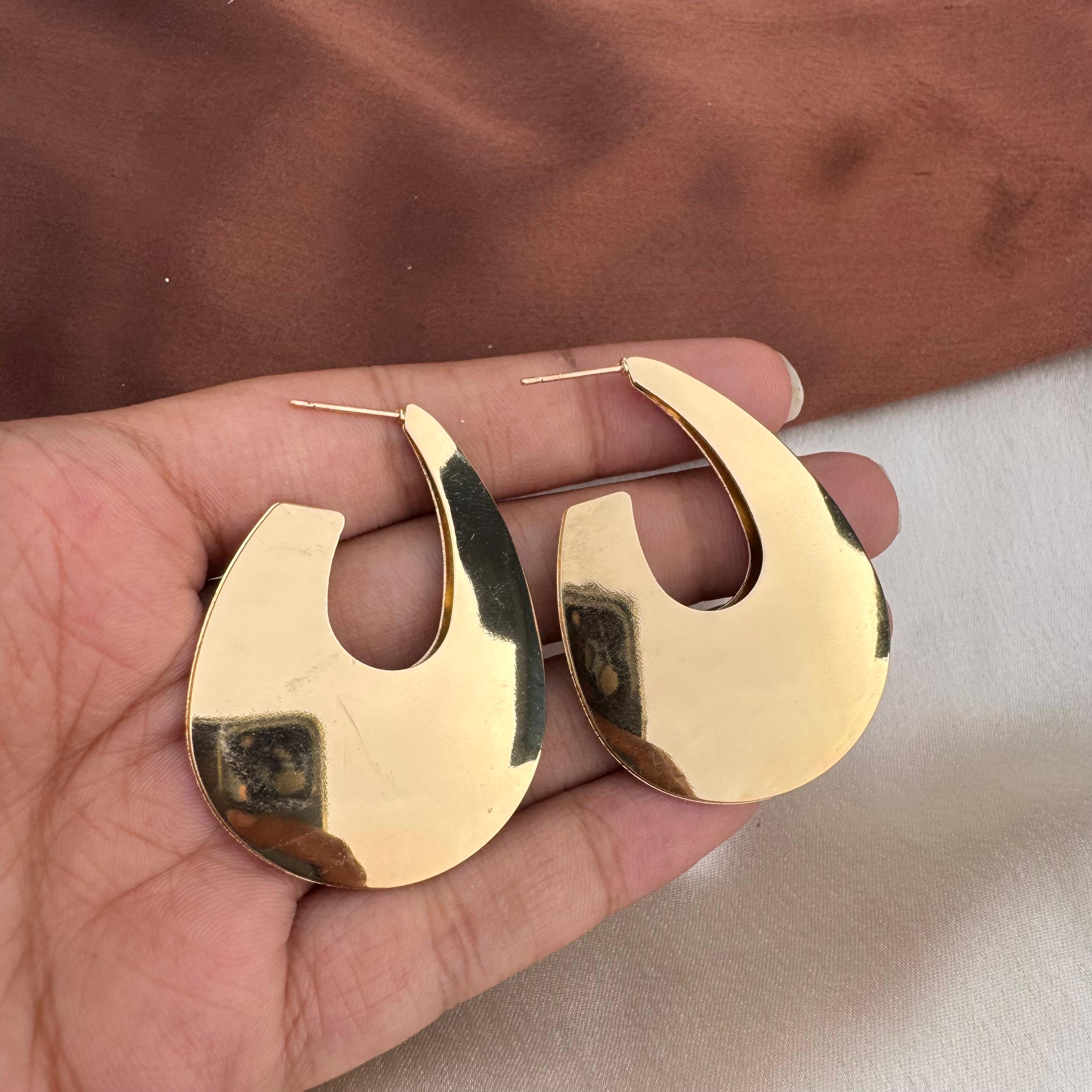 TFC Dual Tone Gold Plated Hoop Earrings