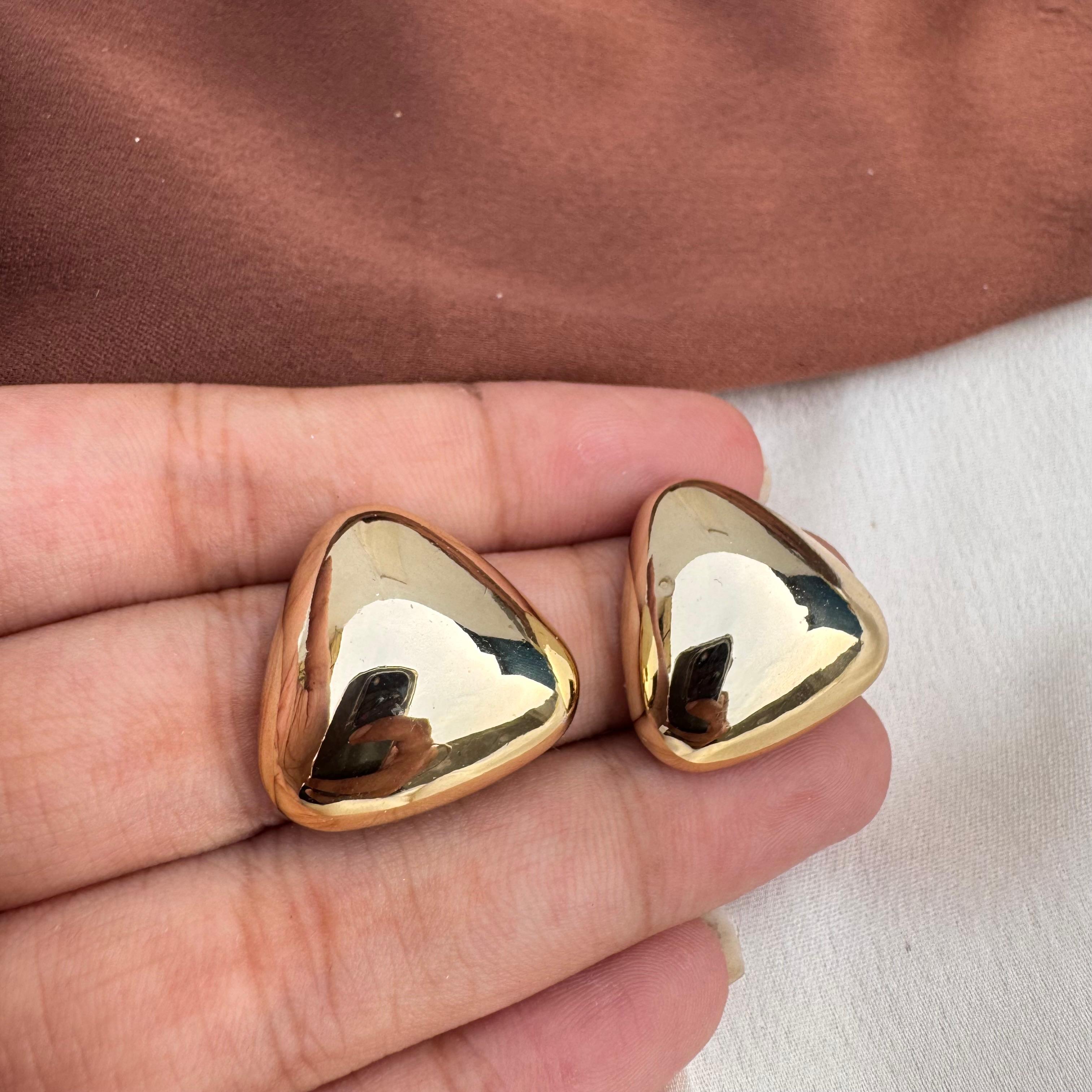 TFC Plumpy Trio Gold Plated Stud Earrings