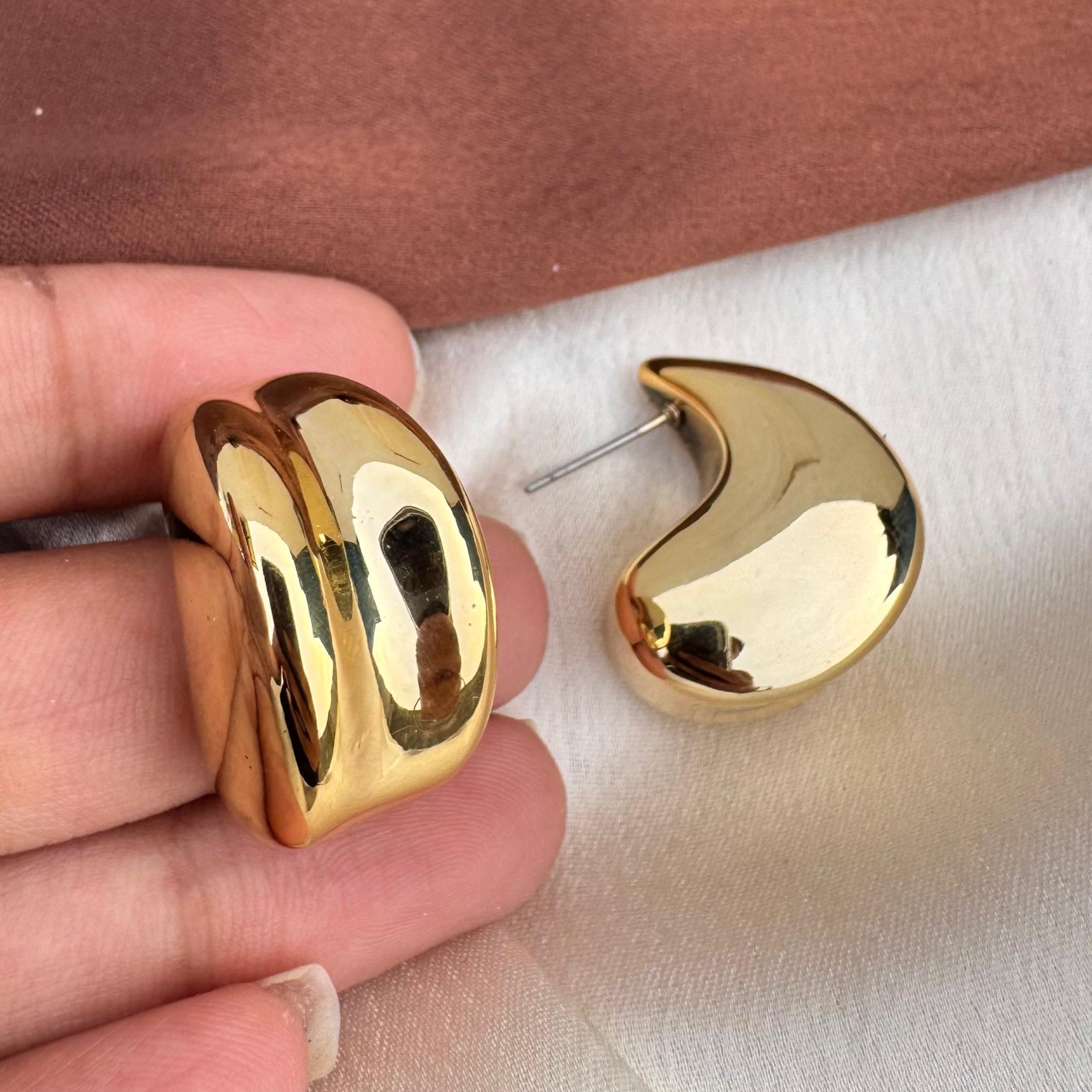 TFC Etheral Gold Plated Stud Earrings
