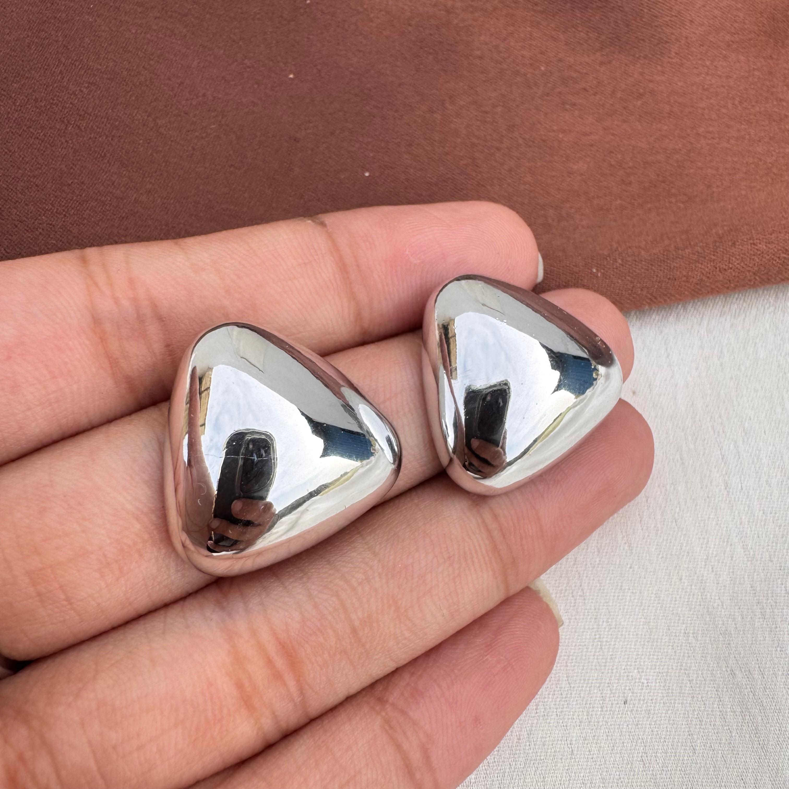 TFC Plumpy Trio Silver Plated Stud Earrings