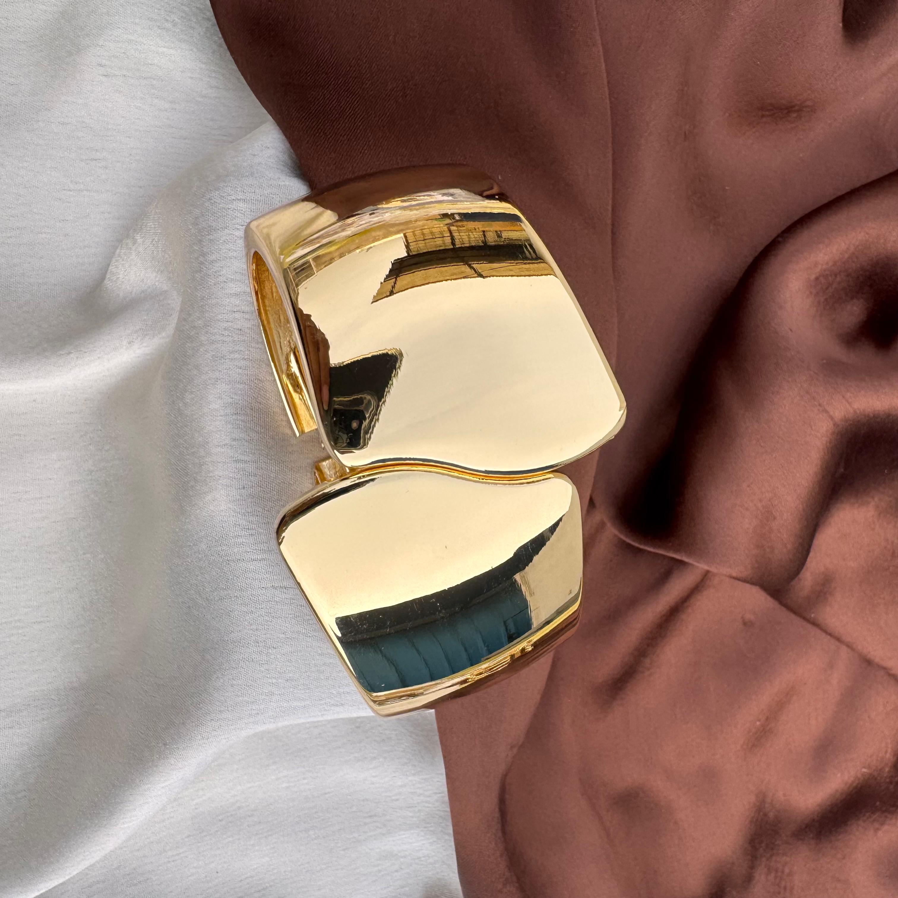 TFC Size 2.6 Slant Gold Plated Bracelet Bangle