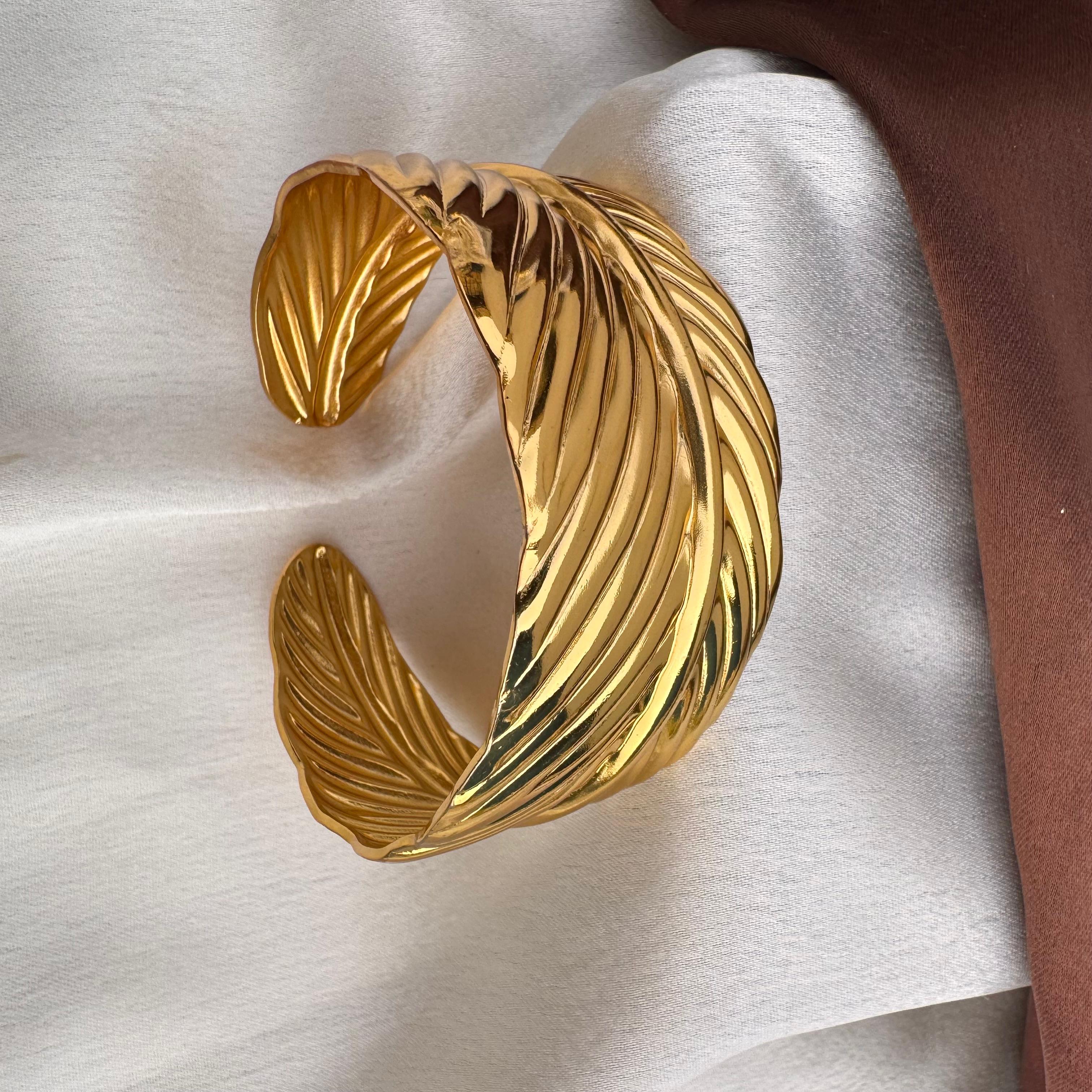 TFC Nature's Touch Gold Plated Cuff Bracelet
