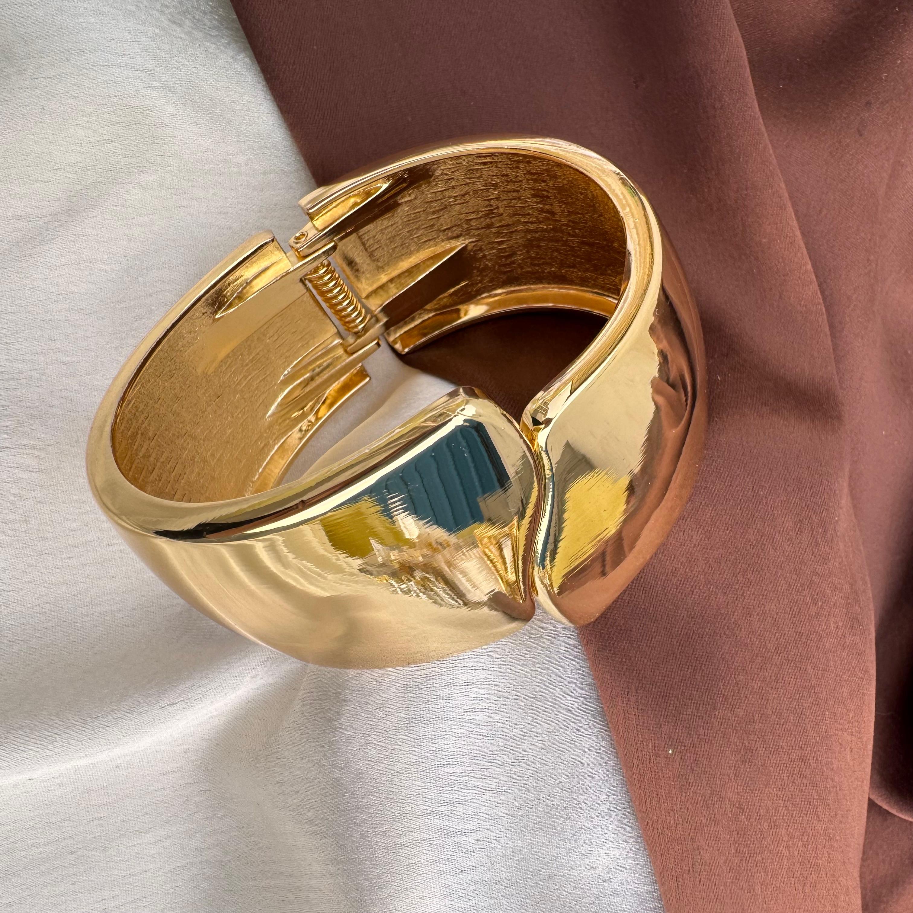 TFC Size 2.6 Slant Gold Plated Bracelet Bangle