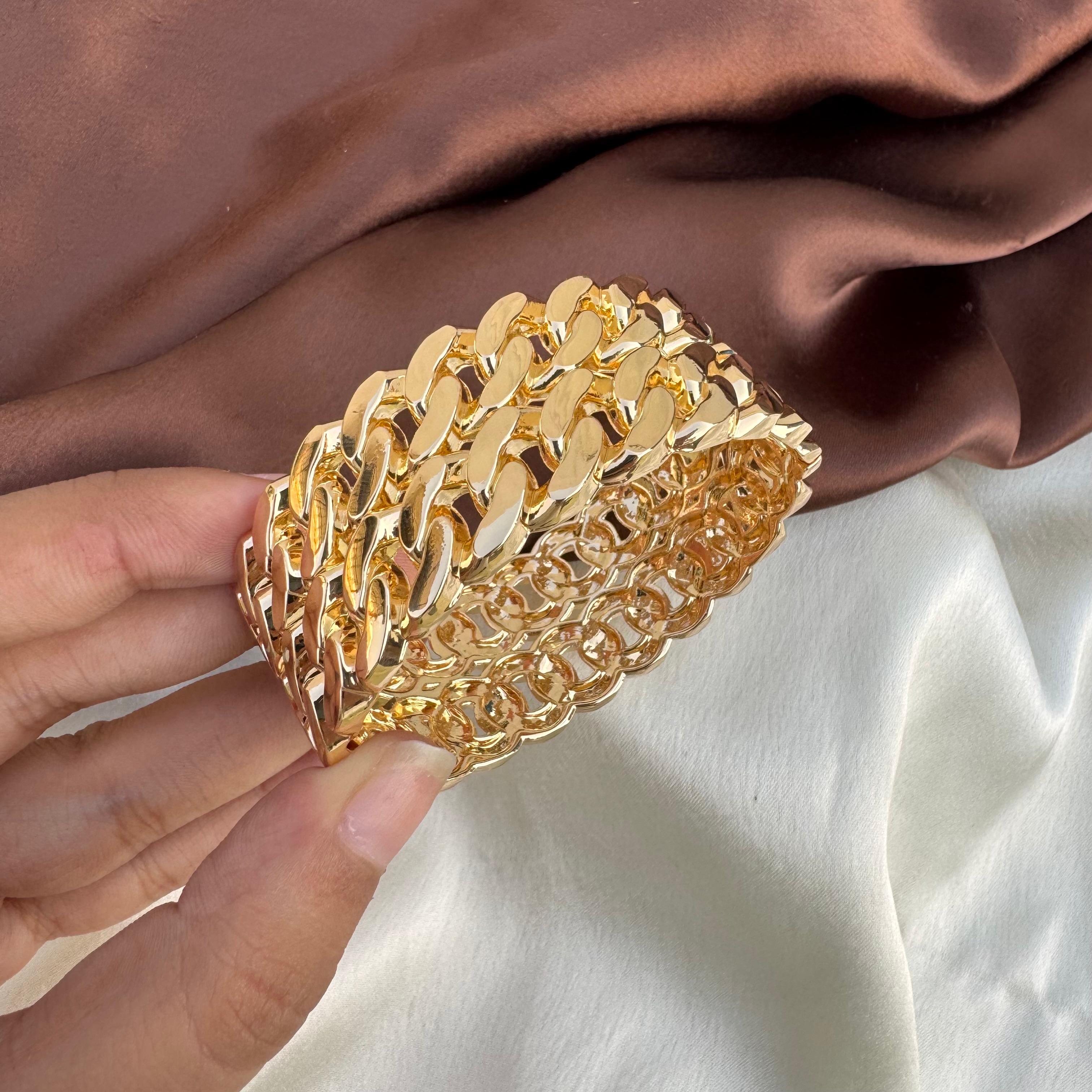 TFC Size 2.2 Zen Wrap Gold Plated Bracelet Bangle