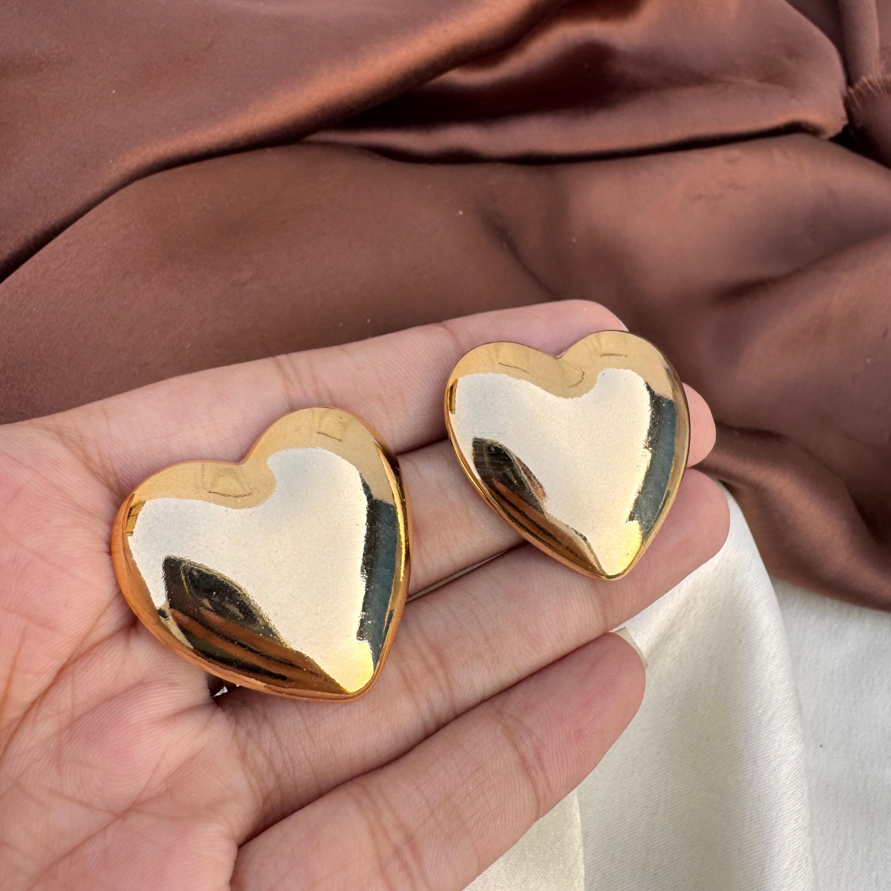 TFC Candy Heart Gold Plated Stud Earrings