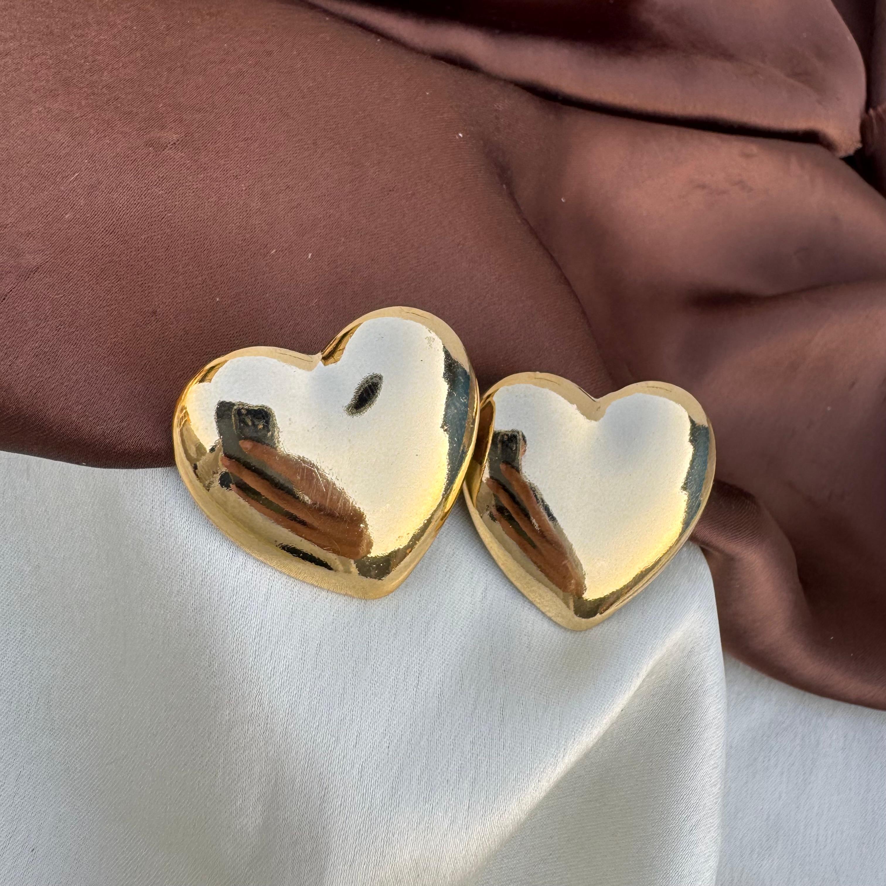 TFC Candy Heart Gold Plated Stud Earrings