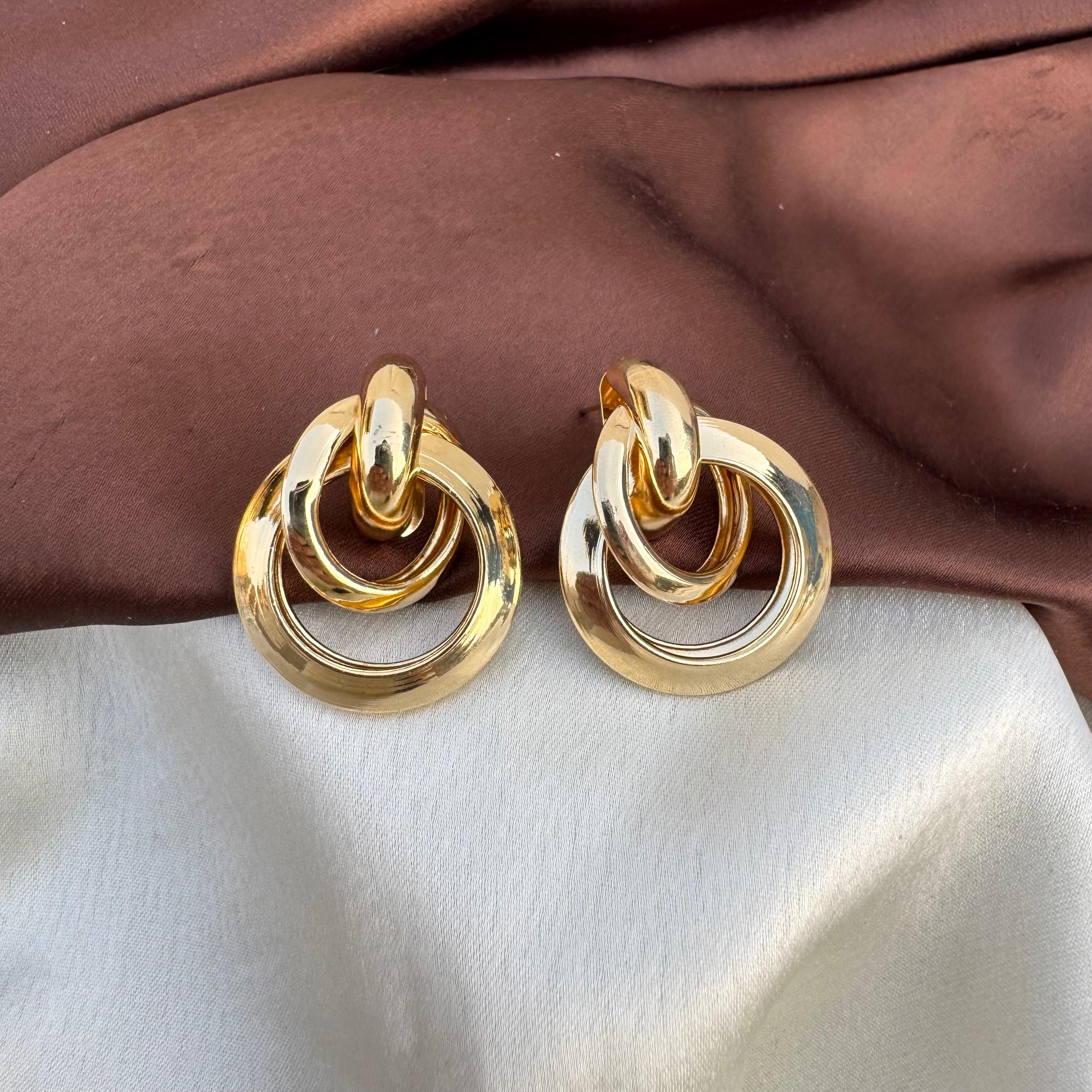 TFC Dashlet Gold Plated Hoop Earrings