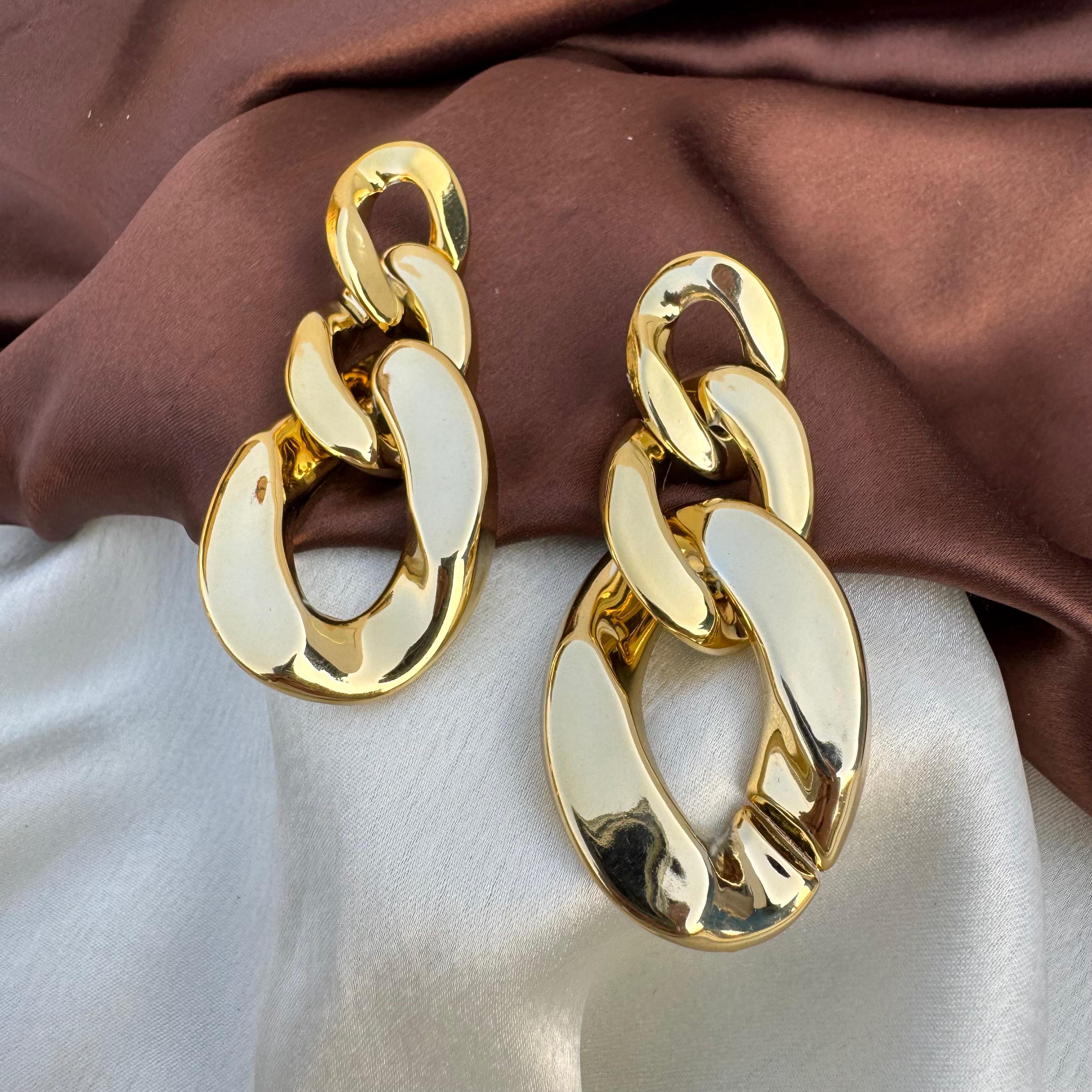 TFC Spike Swing Gold Plated Dangler Earrings