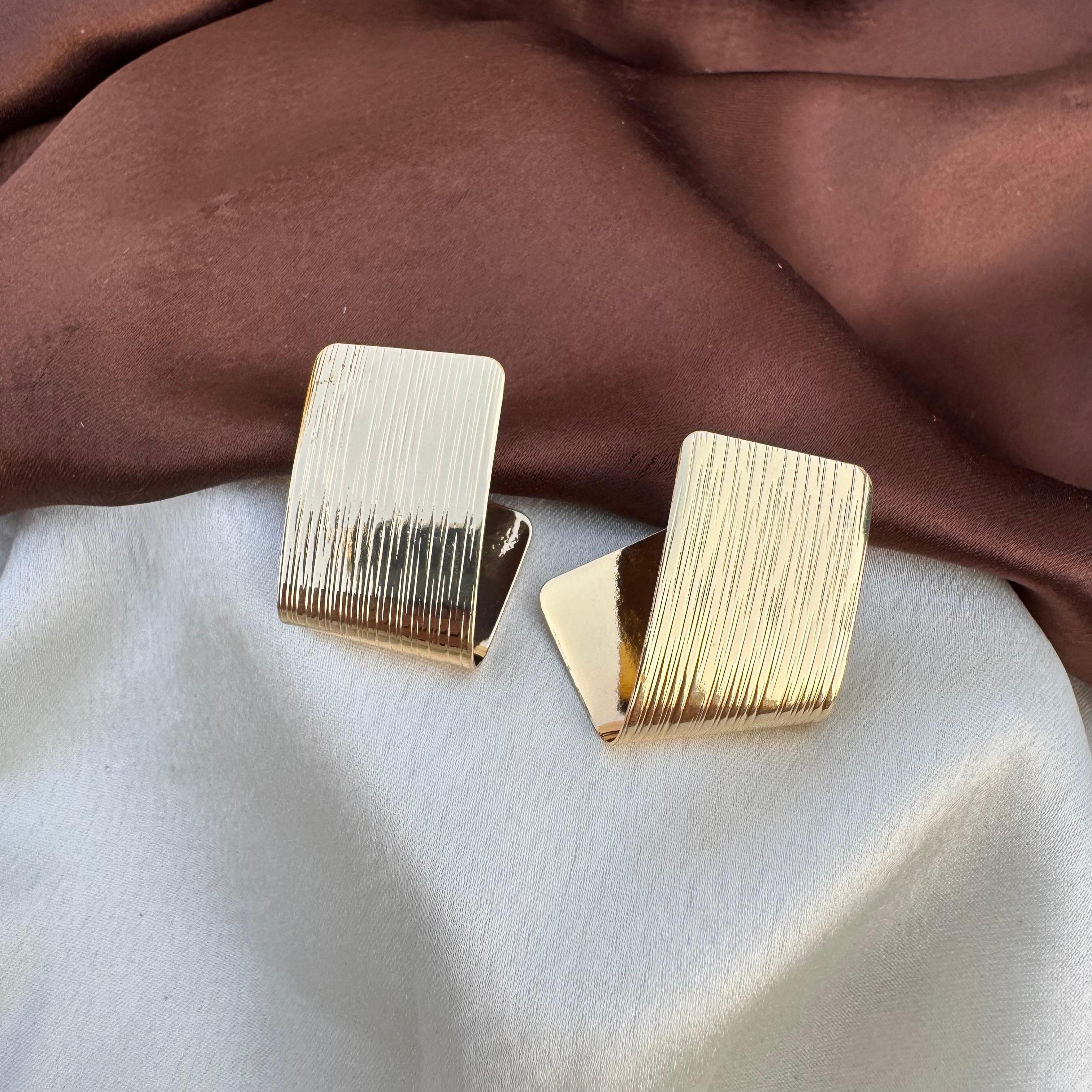 TFC Royal Fold Gold Plated Stud Earrings