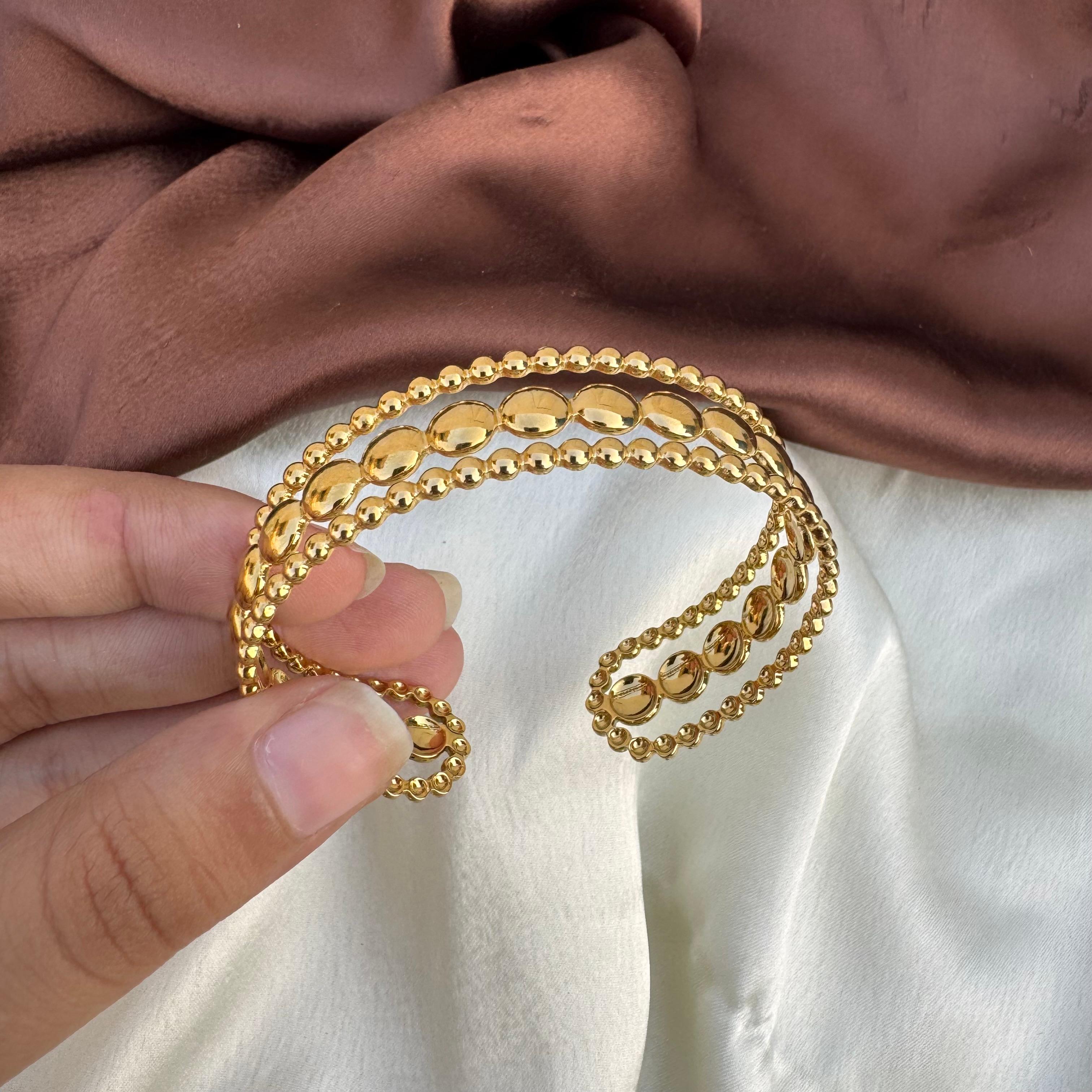 TFC Silken Touch Gold Plated Cuff Bracelet