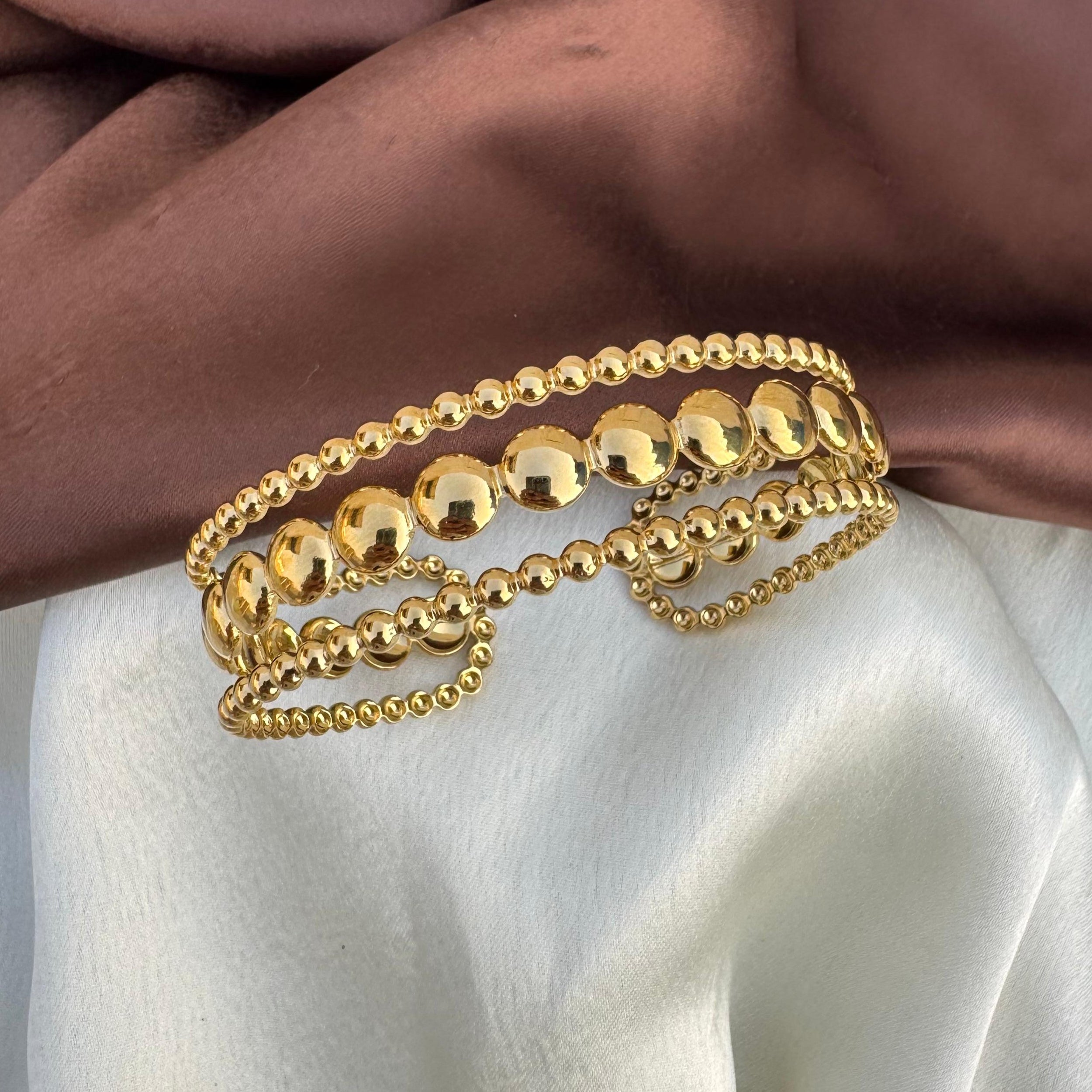 TFC Silken Touch Gold Plated Cuff Bracelet