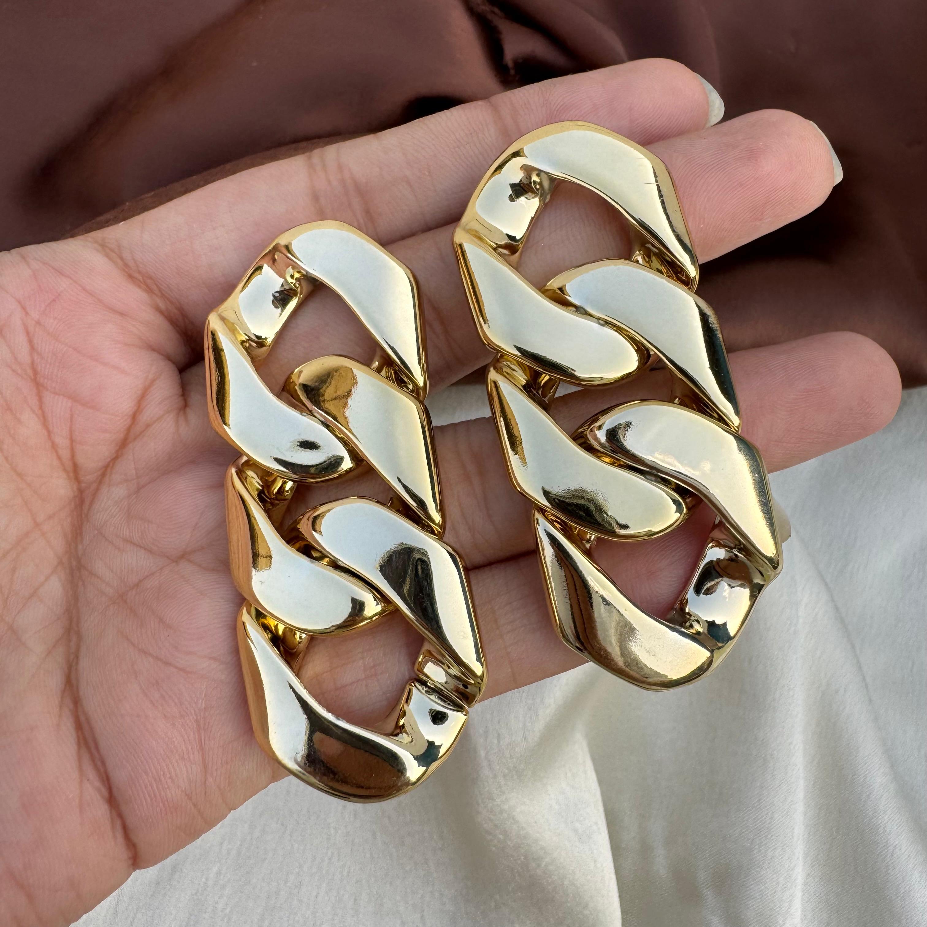 TFC Floatline Gold Plated Dangler Earrings