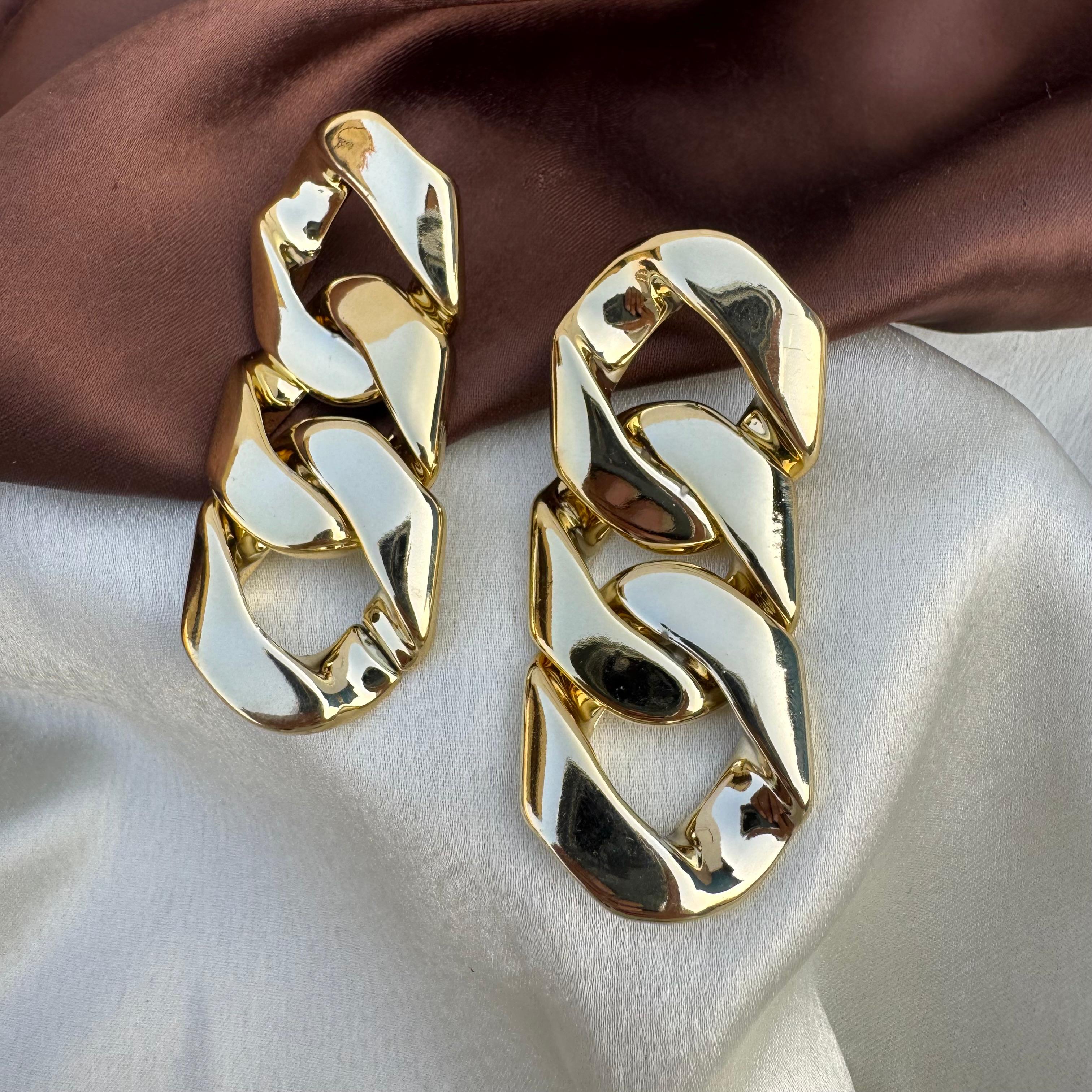 TFC Floatline Gold Plated Dangler Earrings