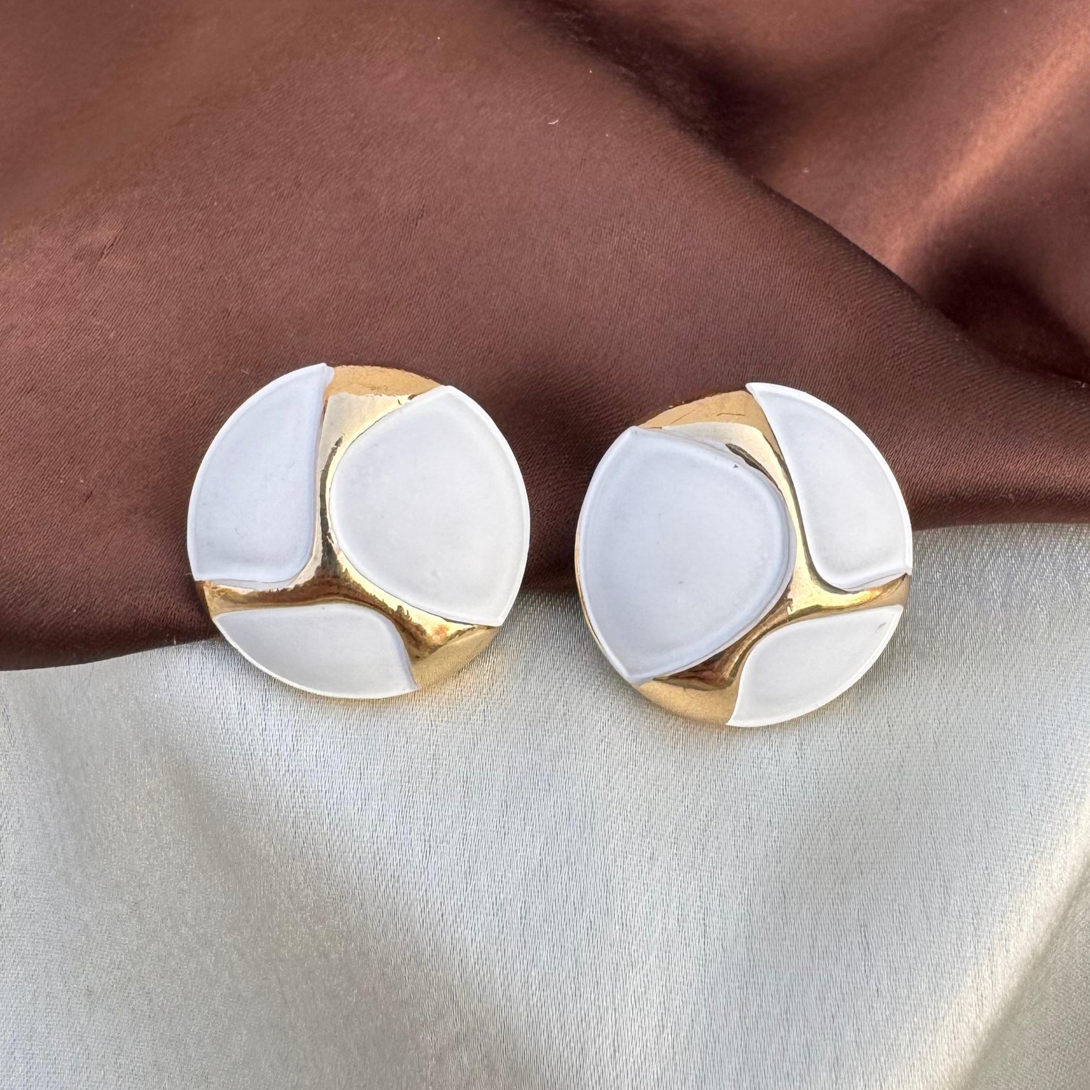 TFC Golden Swirl Gold Plated Stud Earrings