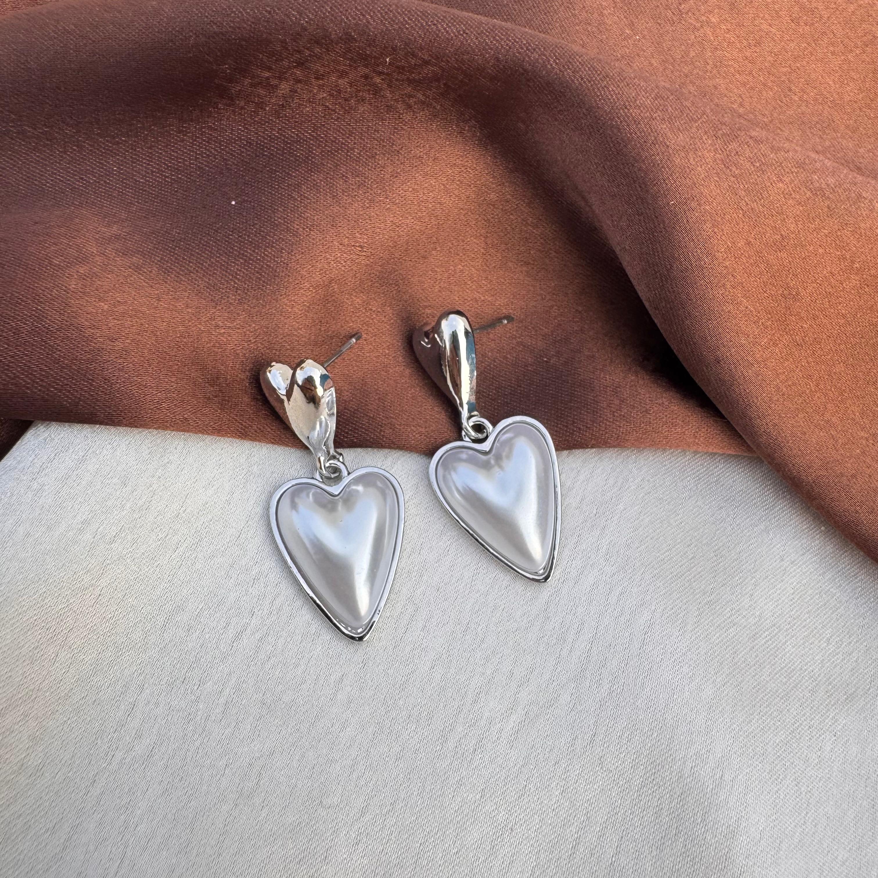 TFC Peppy Heart Silver Plated Dangler Earrings