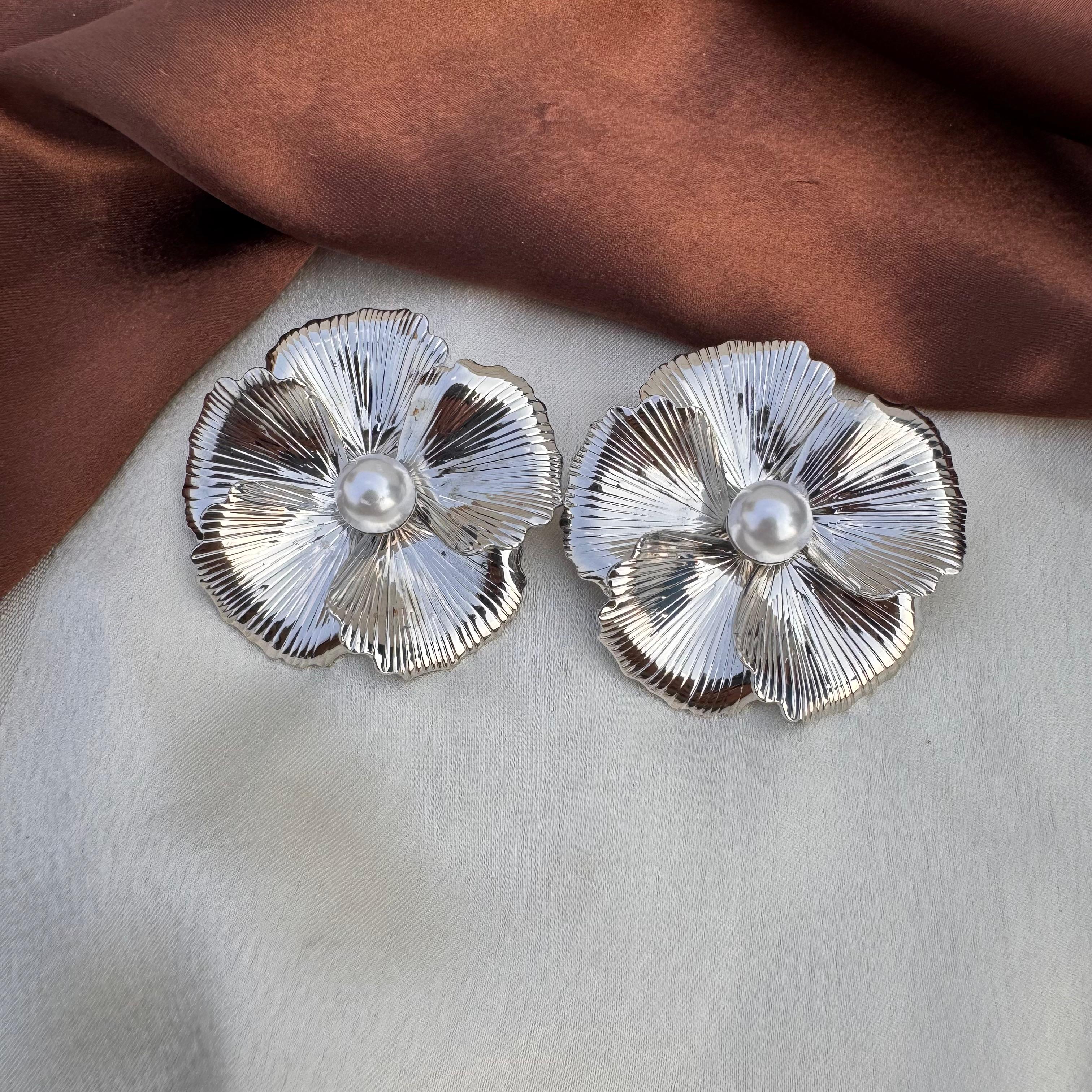 TFC Bloom Loop Silver Plated Stud Earrings