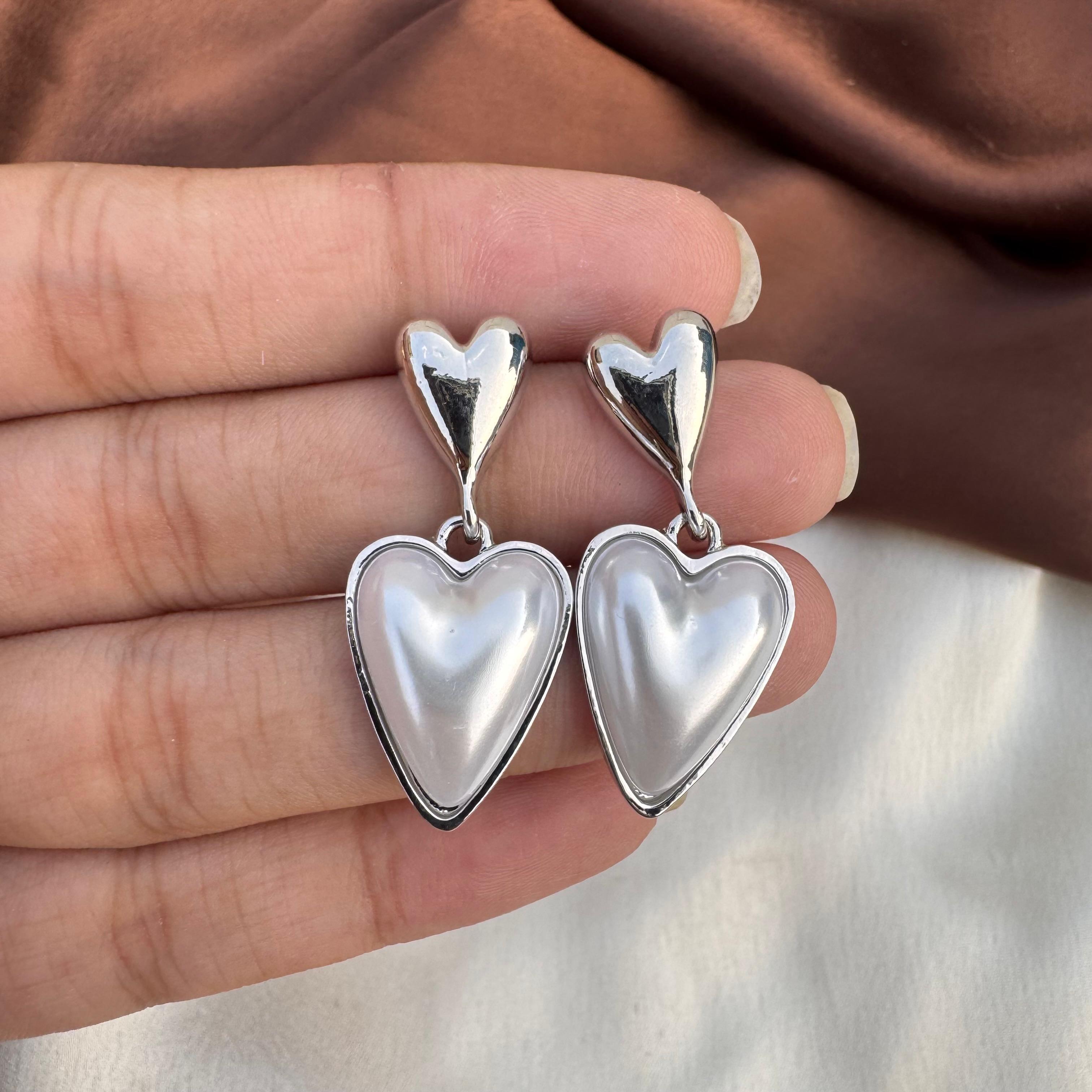 TFC Peppy Heart Silver Plated Dangler Earrings