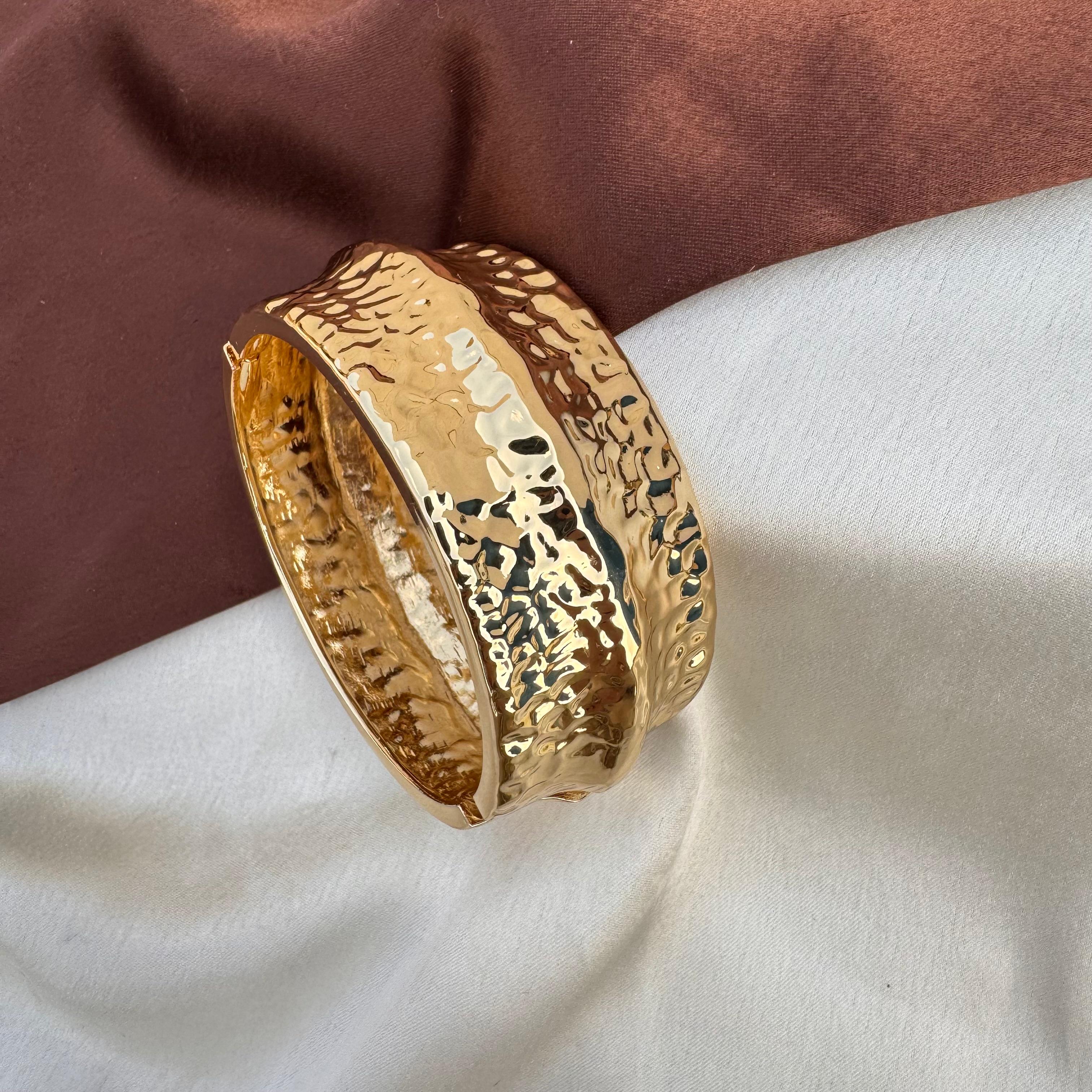 TFC Size 2.6 Stone Vine Gold Plated Bracelet Bangle