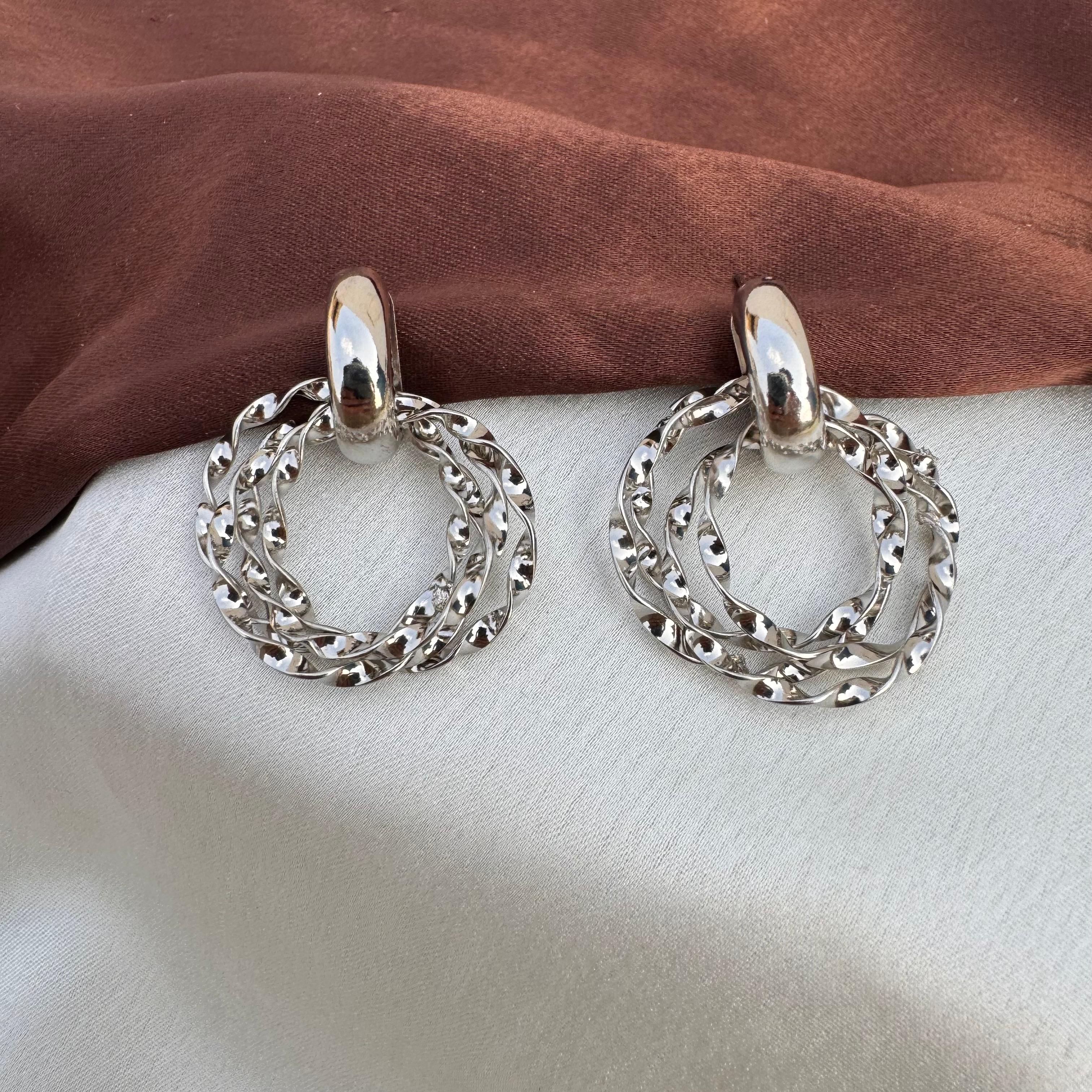 TFC Safari Shine Silver Plated Dangler Earrings