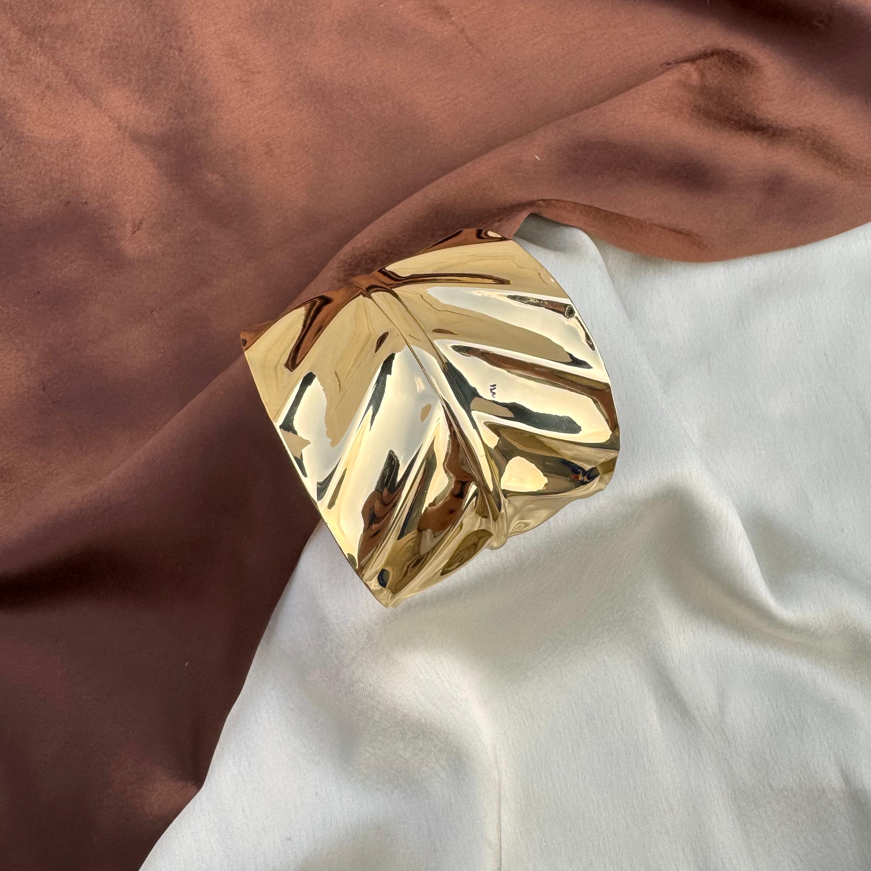 TFC Radiant Leaf Gold Plated Cuff Bracelet