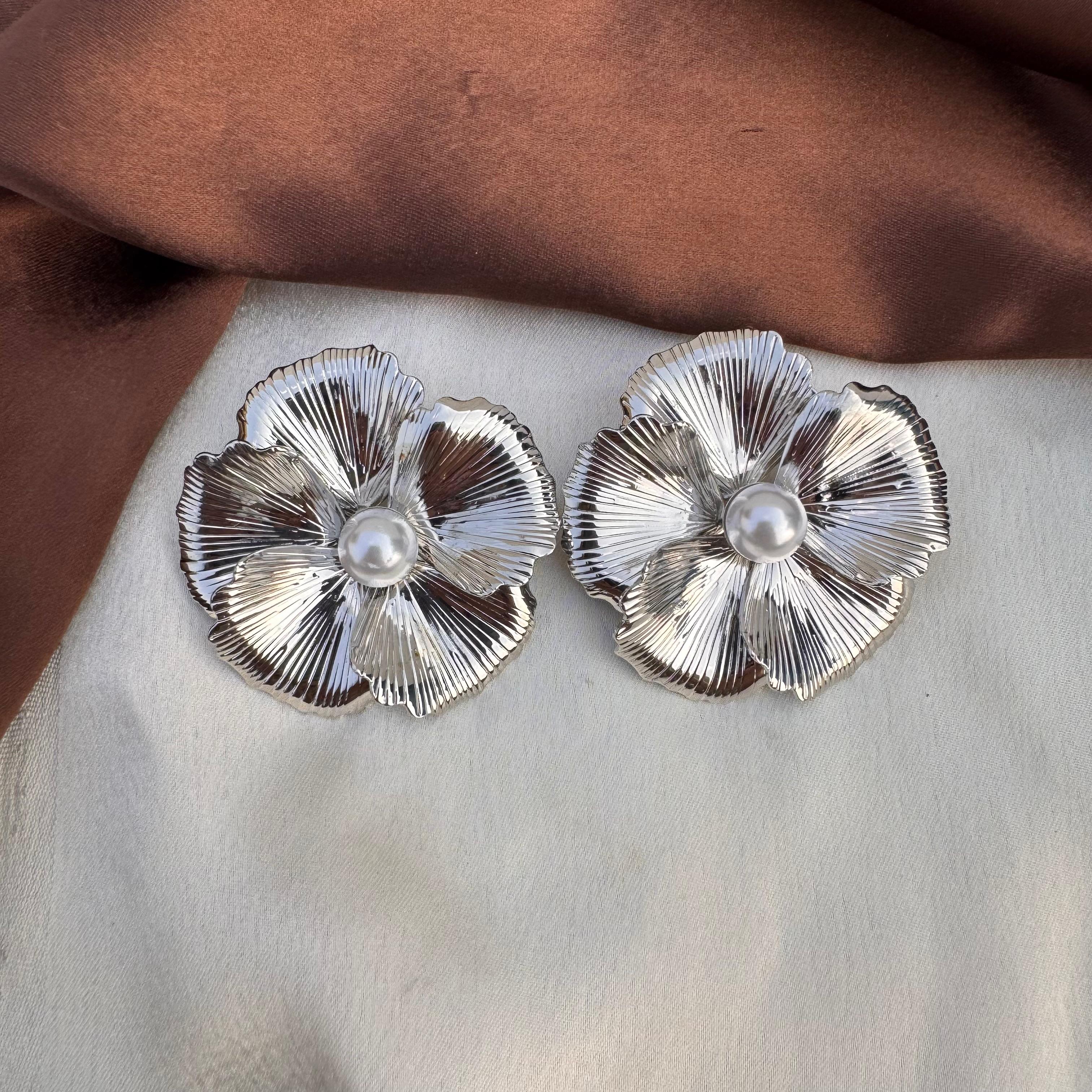 TFC Bloom Loop Silver Plated Stud Earrings