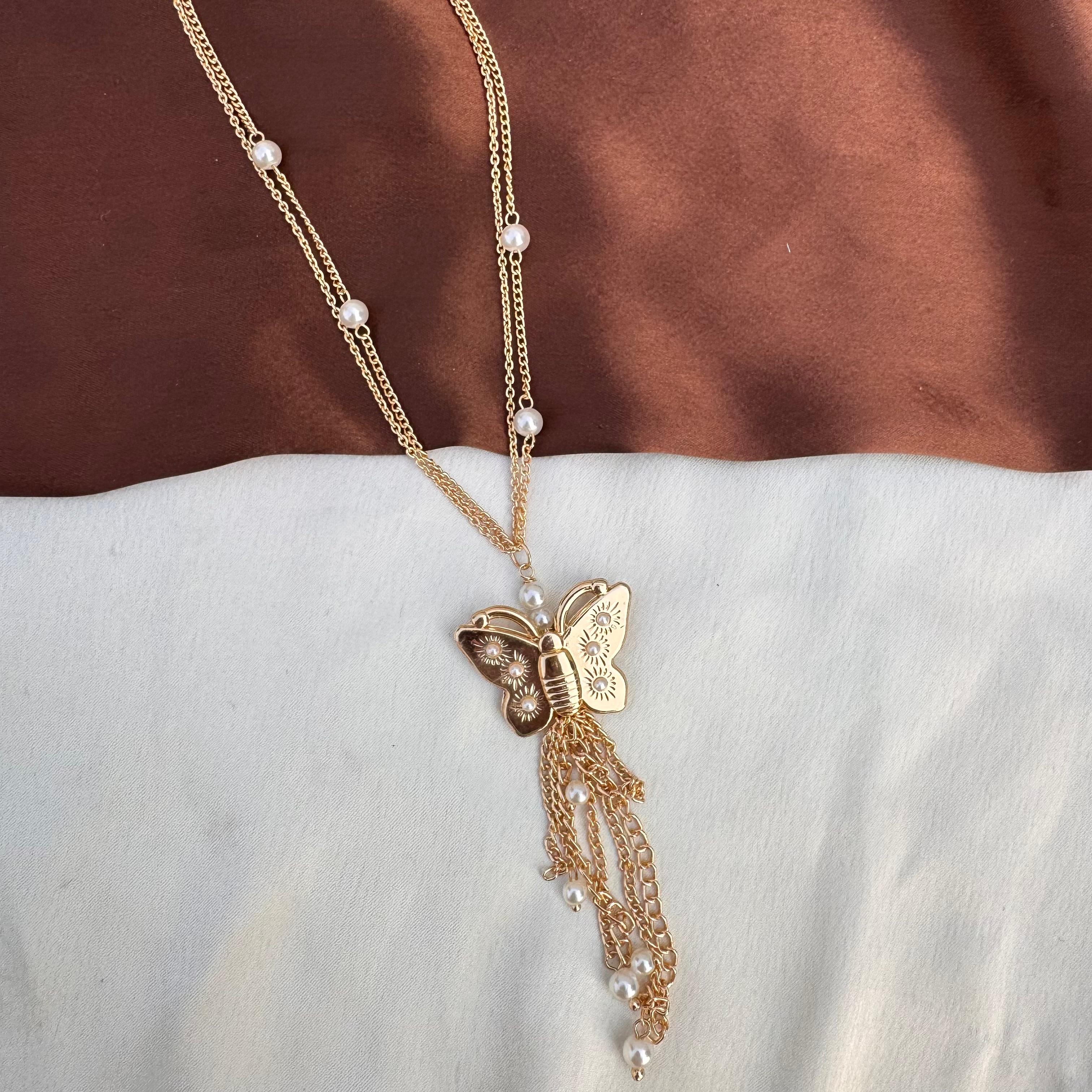TFC Butterloop Gold Plated Layered Necklace